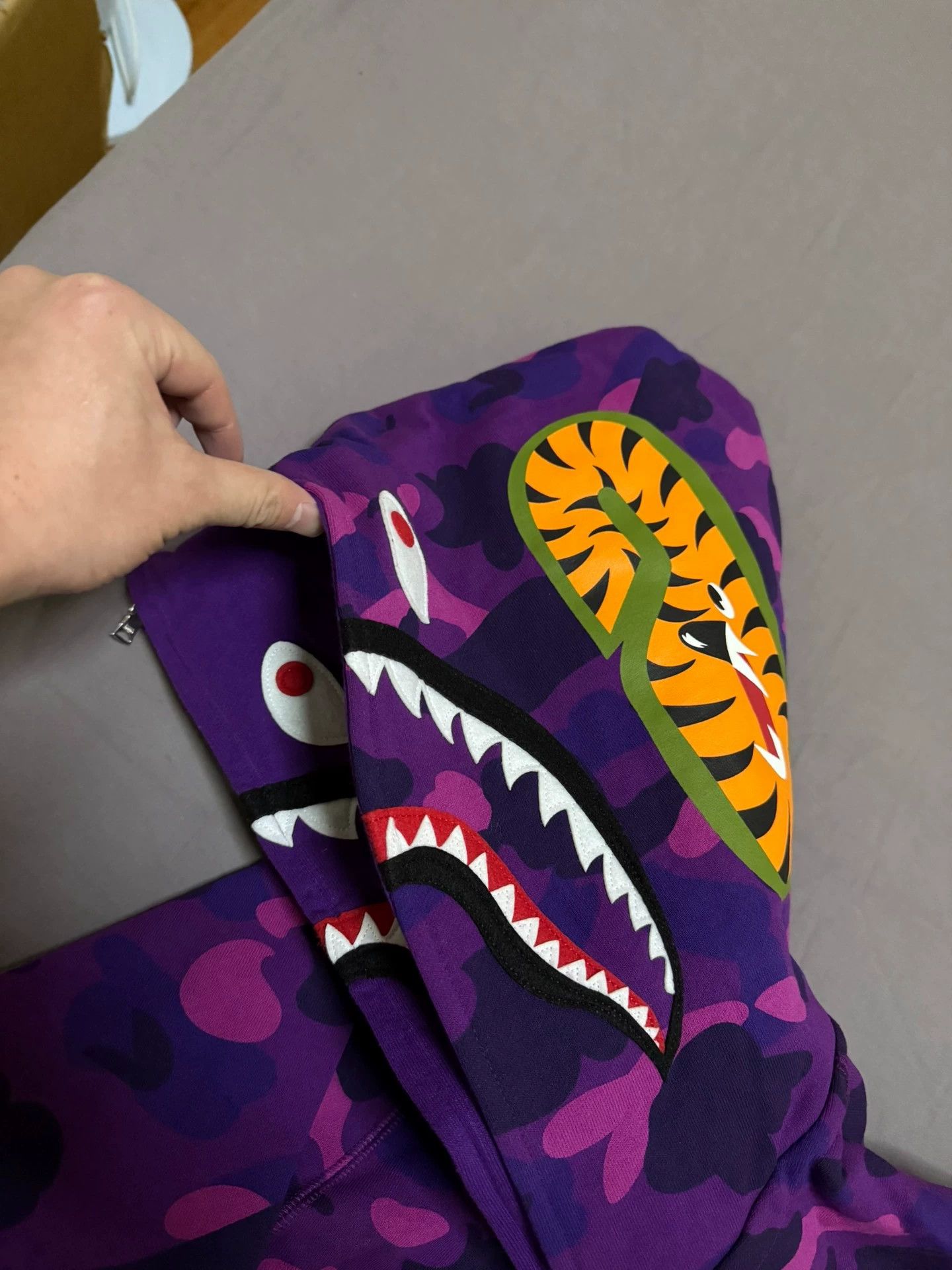 Bape Bapa Purple Camo Double Shark Hoodie M New w/ Tags Size US M / EU 48-50 / 2 - 4 Thumbnail