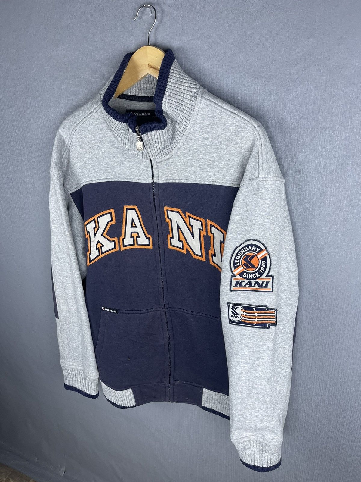 Karl Kani × Vintage VINTAGE KARL KANI Big Spellout Embroidery Zipper Jacket Size US L / EU 52-54 / 3 - 4 Thumbnail
