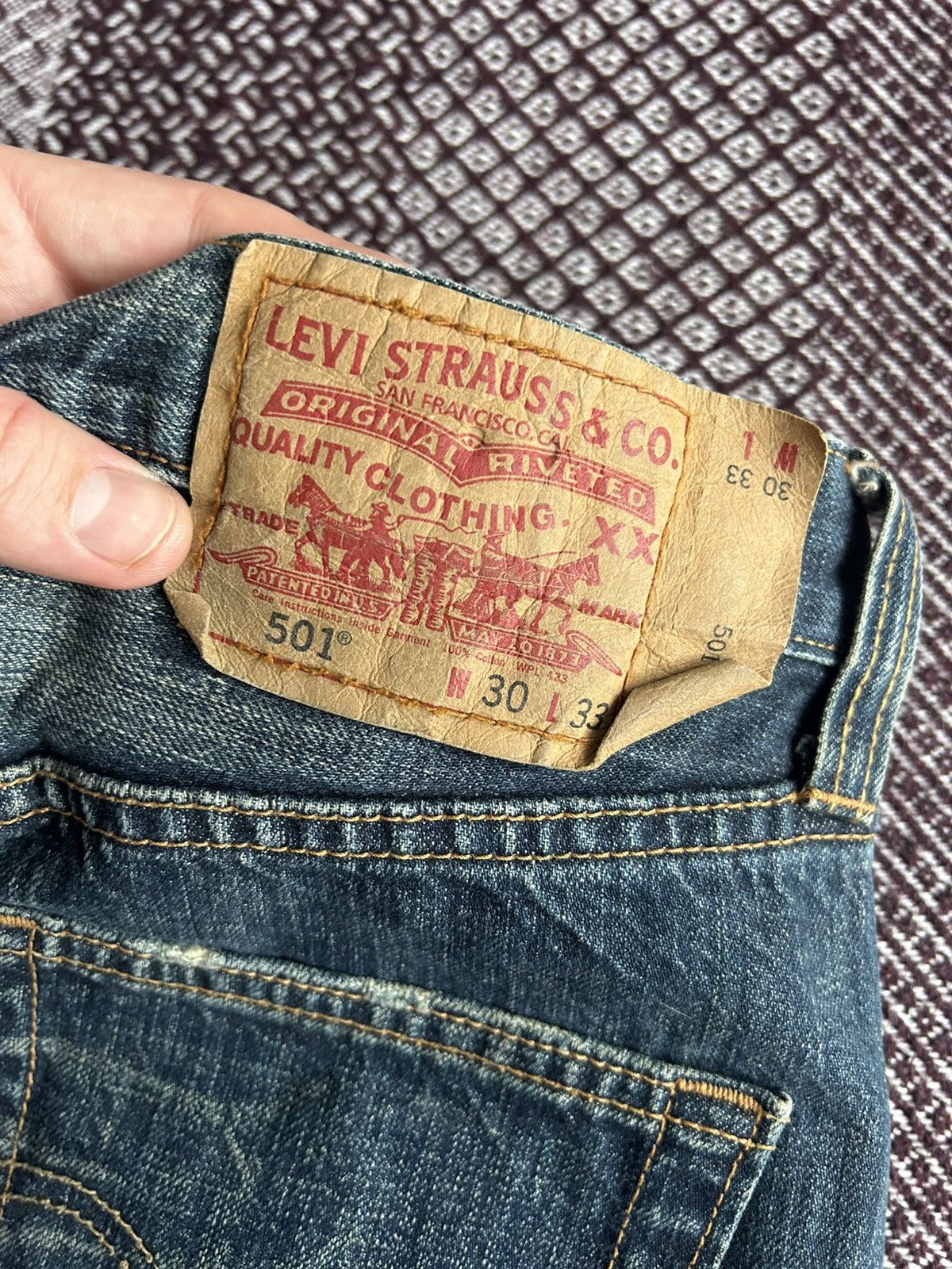 Levi's Levis 501 Mud Wash Jeans Faded Color Straight Leg Button Fly Size US 30 / EU 46 - 6 Thumbnail