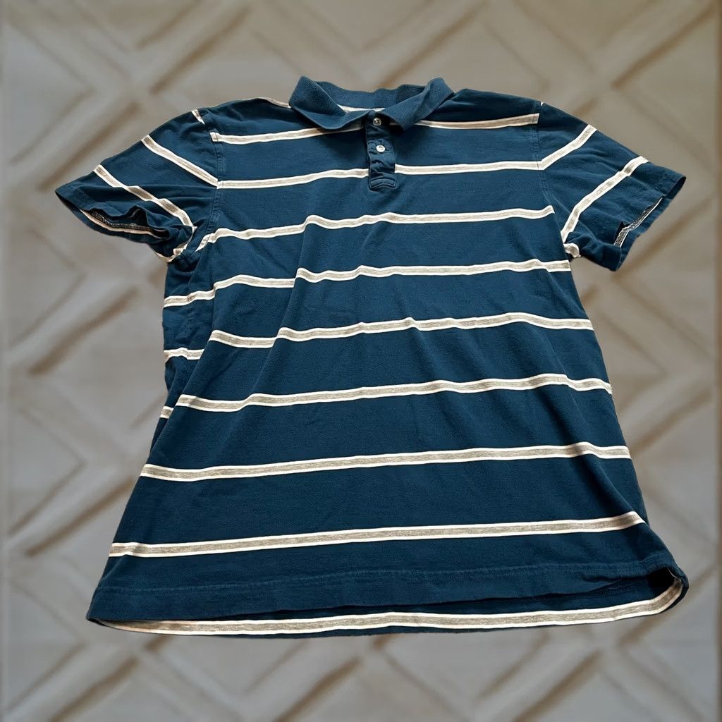 Vintage VINTAGE Aeropostale Polo Shirt Mens XL Blue Striped Authentic Fit Cotton Rugby Collared Shirt Men XL Blue Striped Polo Size US XL / EU 56 / 4 - 1 Thumbnail