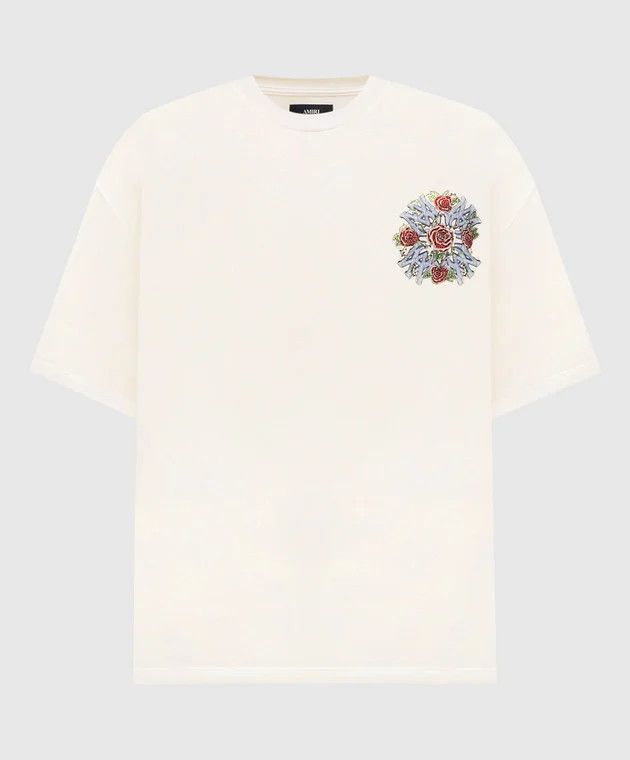 Amiri o1h1sh11225 Crystal Out For Trouble Tee in Ivory/White Size US L / EU 52-54 / 3 - 1 Thumbnail