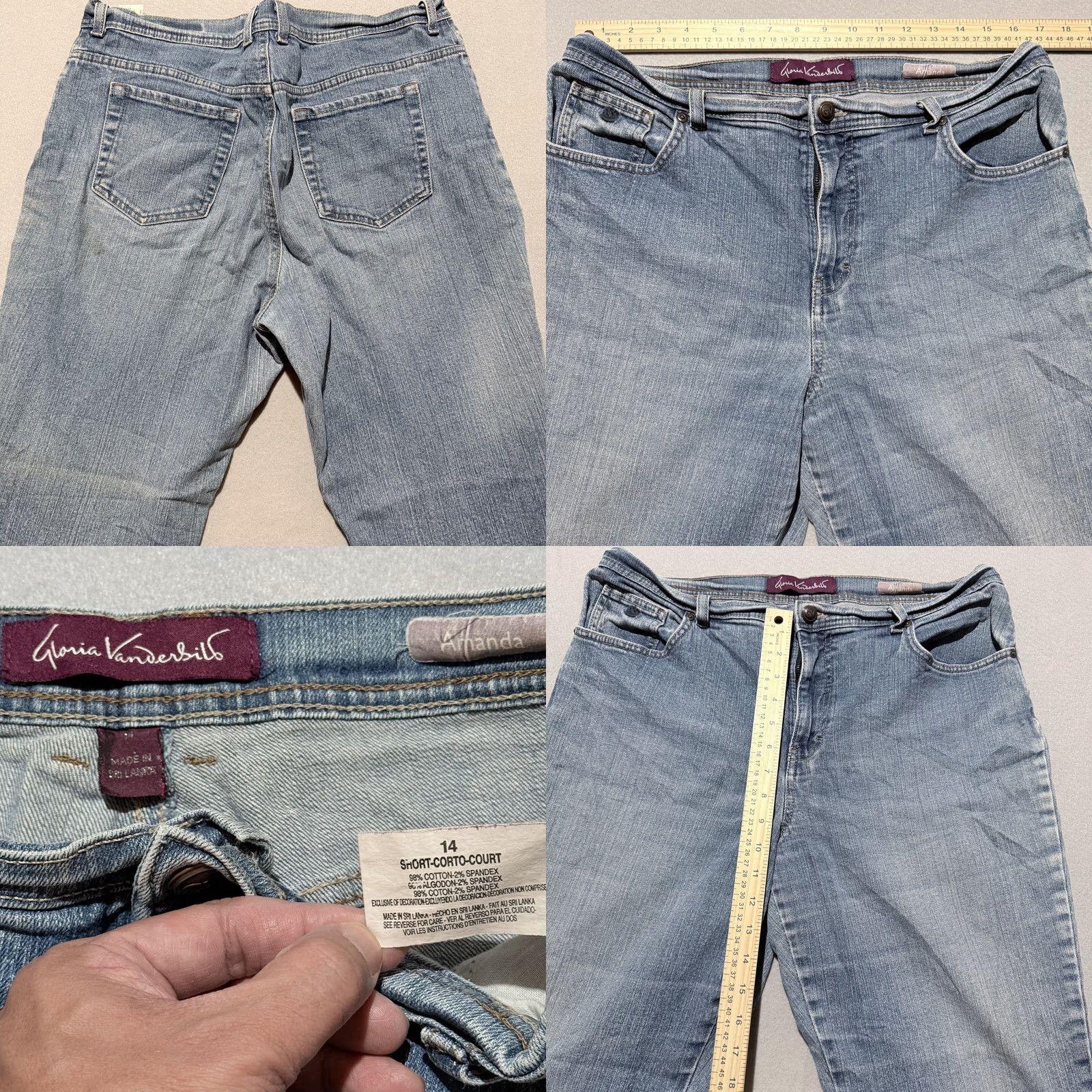 Gloria Vanderbilt Gloria Vanderbilt Amanda Jeans Women's Blue Denim Stretch Classic Straight - 14 Size 36" / US 14 / IT 50 - 8 Thumbnail