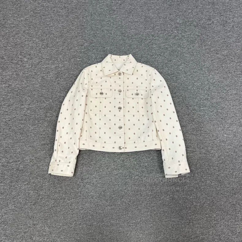 Hermes Hermes Pig Nose All-Over Printed Denim Jacket Size XXS / US 00 / IT 34 - 1 Thumbnail