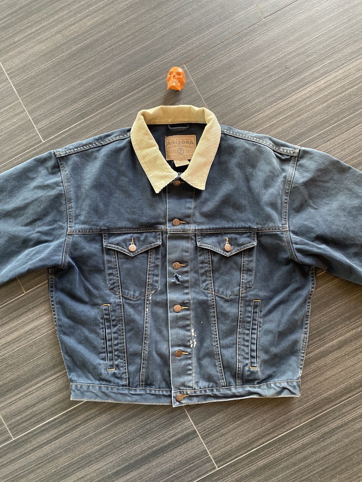 Arizona Jean Co. 90s Arizona Jeans navy trucker jacket L Size US L / EU 52-54 / 3 - 2 Thumbnail