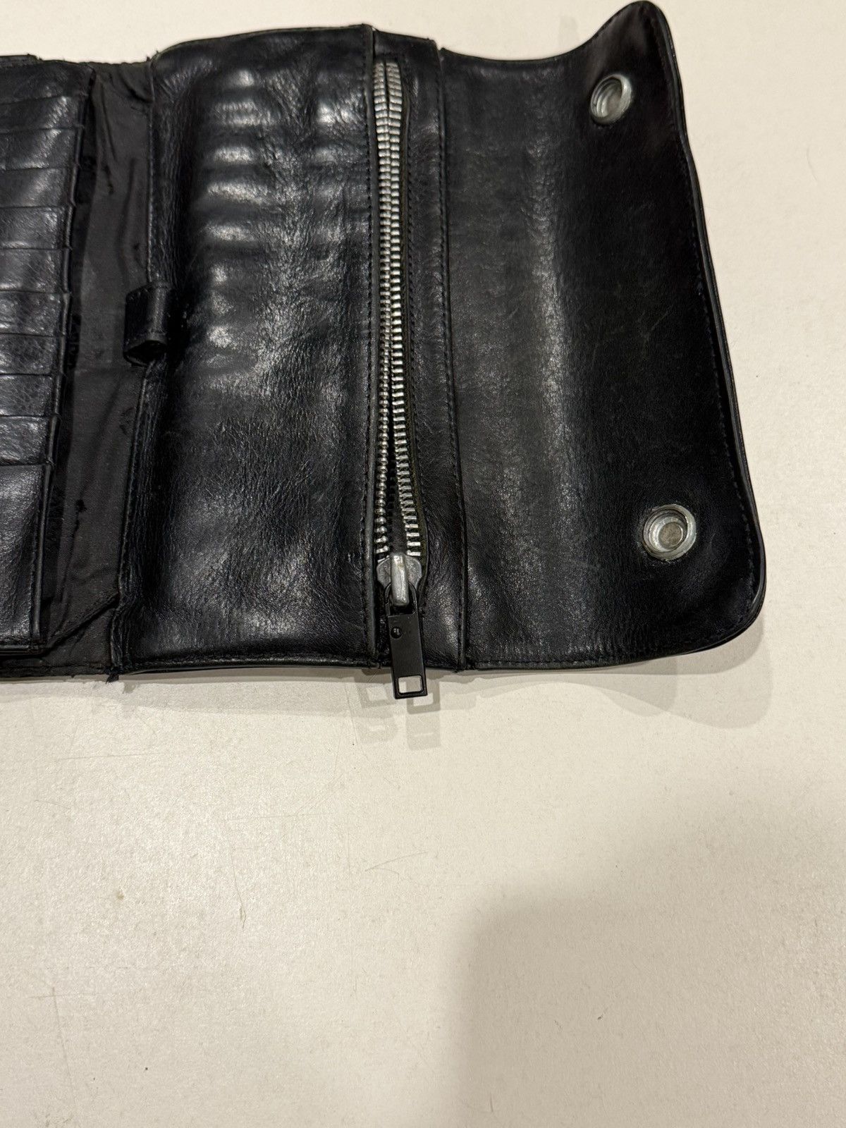 Chrome Hearts Chrome Hearts Wave Wallet Black Leather Silver Cross Balls Size ONE SIZE - 12 Thumbnail