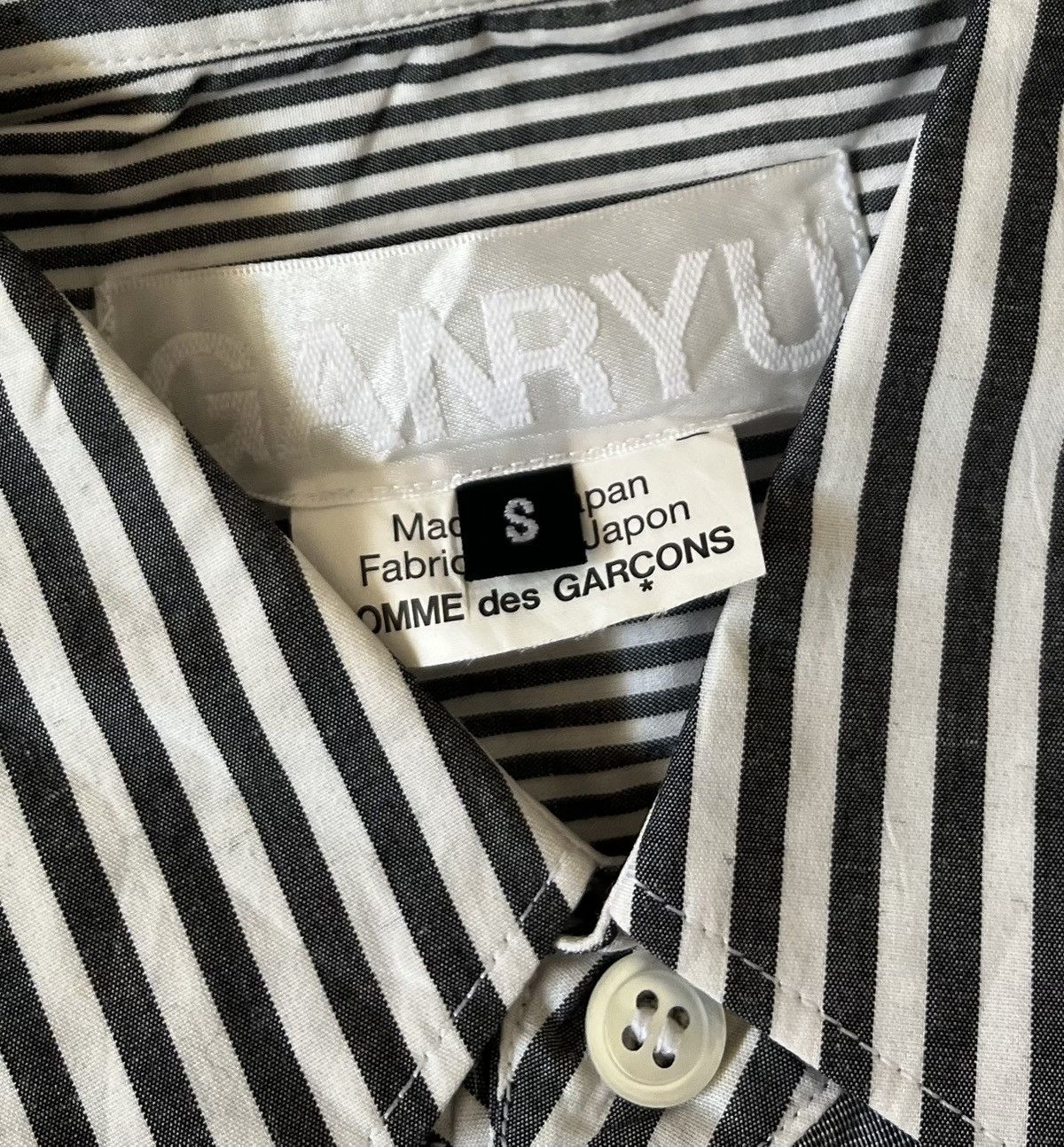 Ganryu Ganryu cdg AD2015 paneled multi striped button up shirt Size US S / EU 44-46 / 1 - 3 Thumbnail