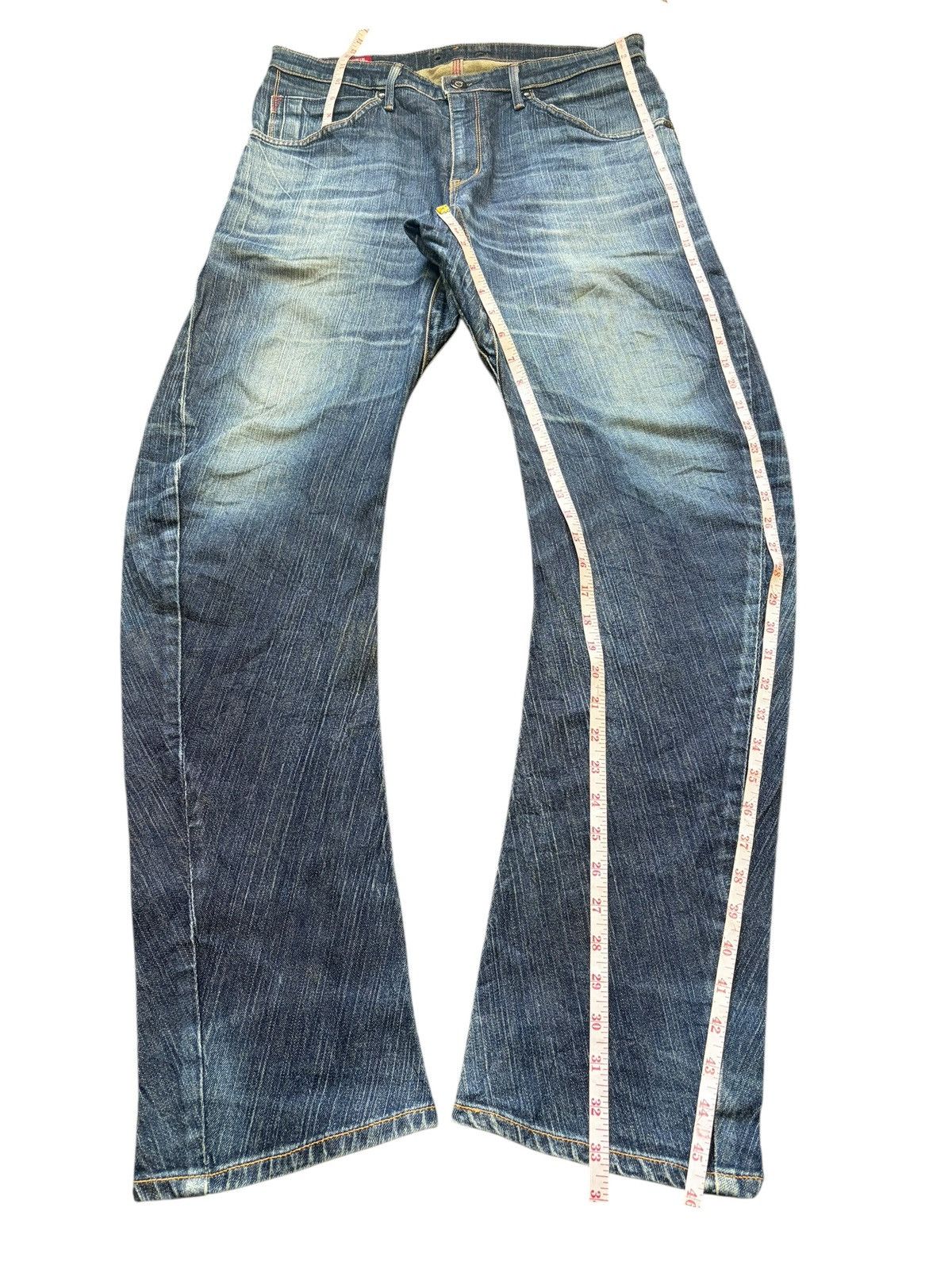 Edwin Vintage Edwin Blue Trip Faded Wash Distressed Jeans Size US 33 - 7 Thumbnail