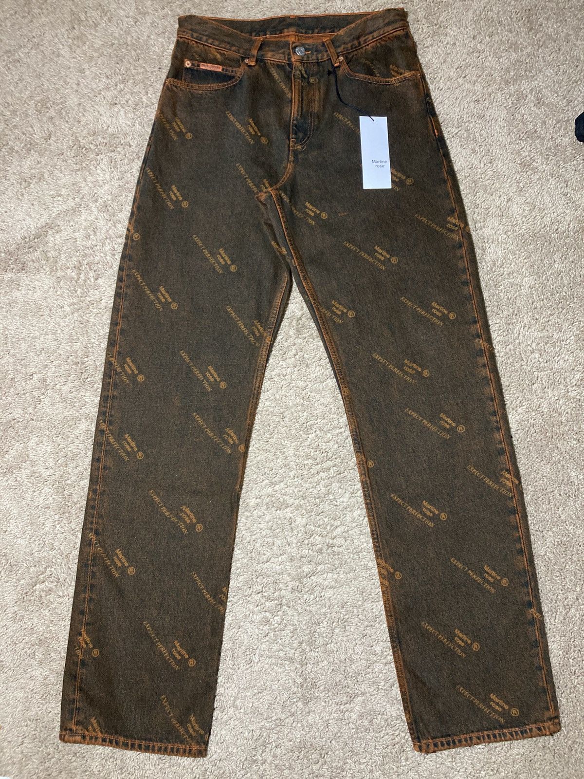 Martine Rose New SS25 Martine Rose Brown Rust Laser Relaxed Jeans 2025 MR Size US 30 / EU 46 - 2 Thumbnail