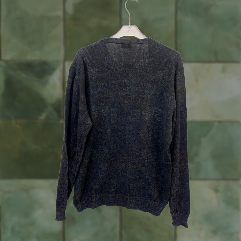 Etro Etro Sweater Men’s L 100% Virgin Wool Made in Italy Blue Paisley Jacquard Knit Crewneck Pullover Mens Size US L / EU 52-54 / 3 - 1 Thumbnail