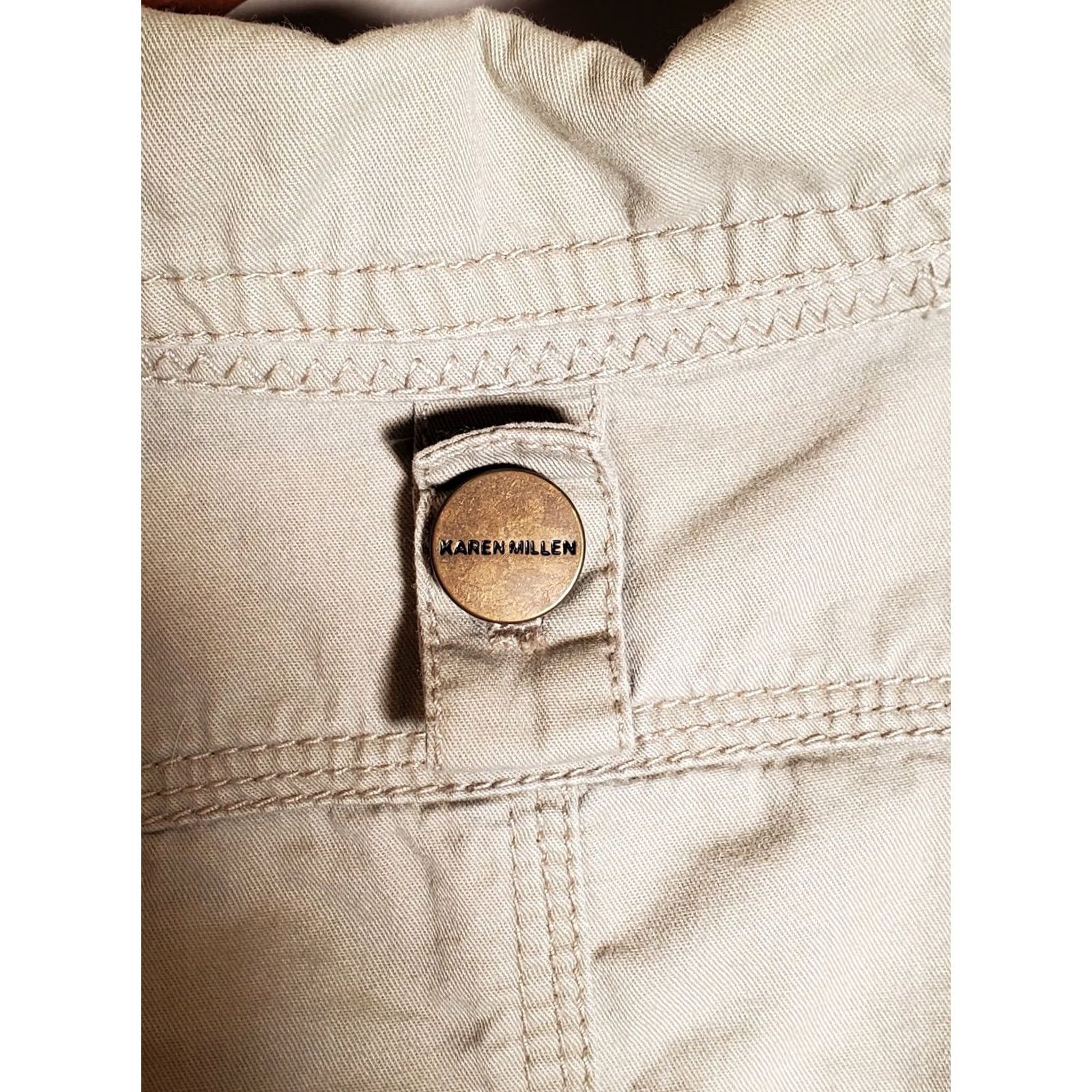 Karen Millen Karen Millen Utility Jacket Women's Size 10 Beige Cotton Twill Full Zip Biege Size L / US 10 / IT 46 - 4 Thumbnail