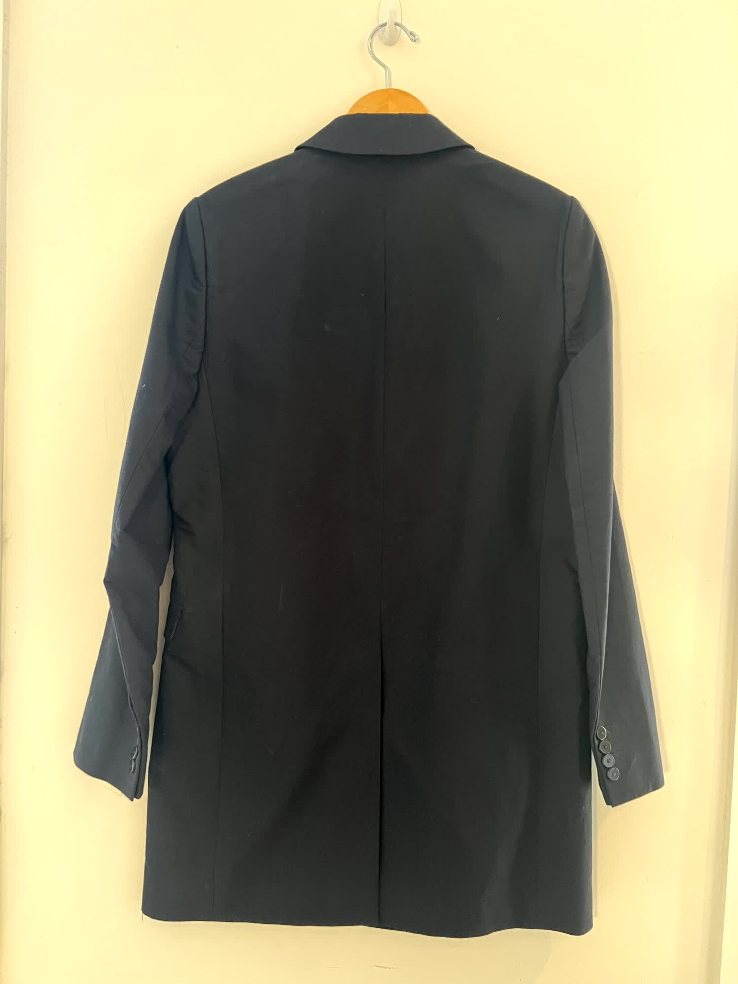 Folk Folk Double Navy Three Four Coat / Blazer / Jacket Size 36R - 2 Thumbnail