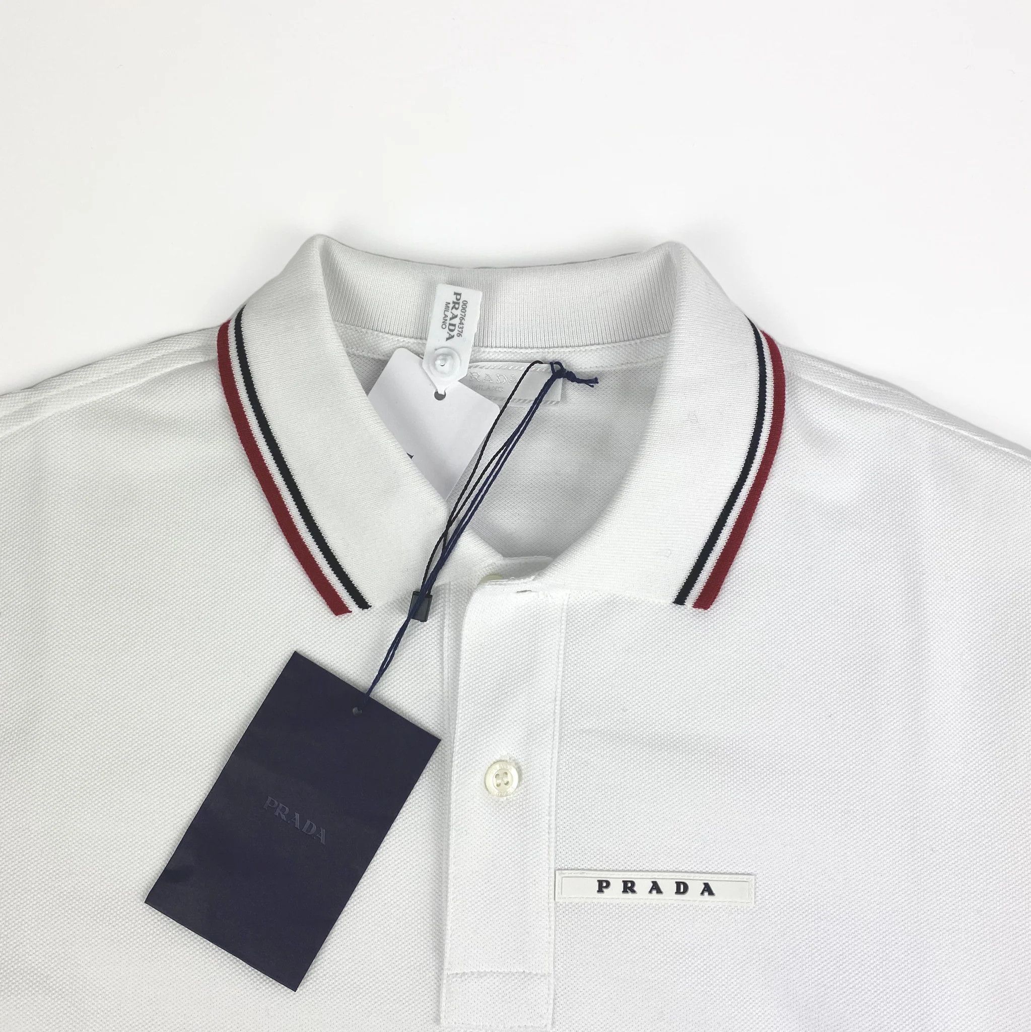 Prada o1mt1gz0924 Short Sleeve Polo Shirt in White Size US XL / EU 56 / 4 - 3 Thumbnail