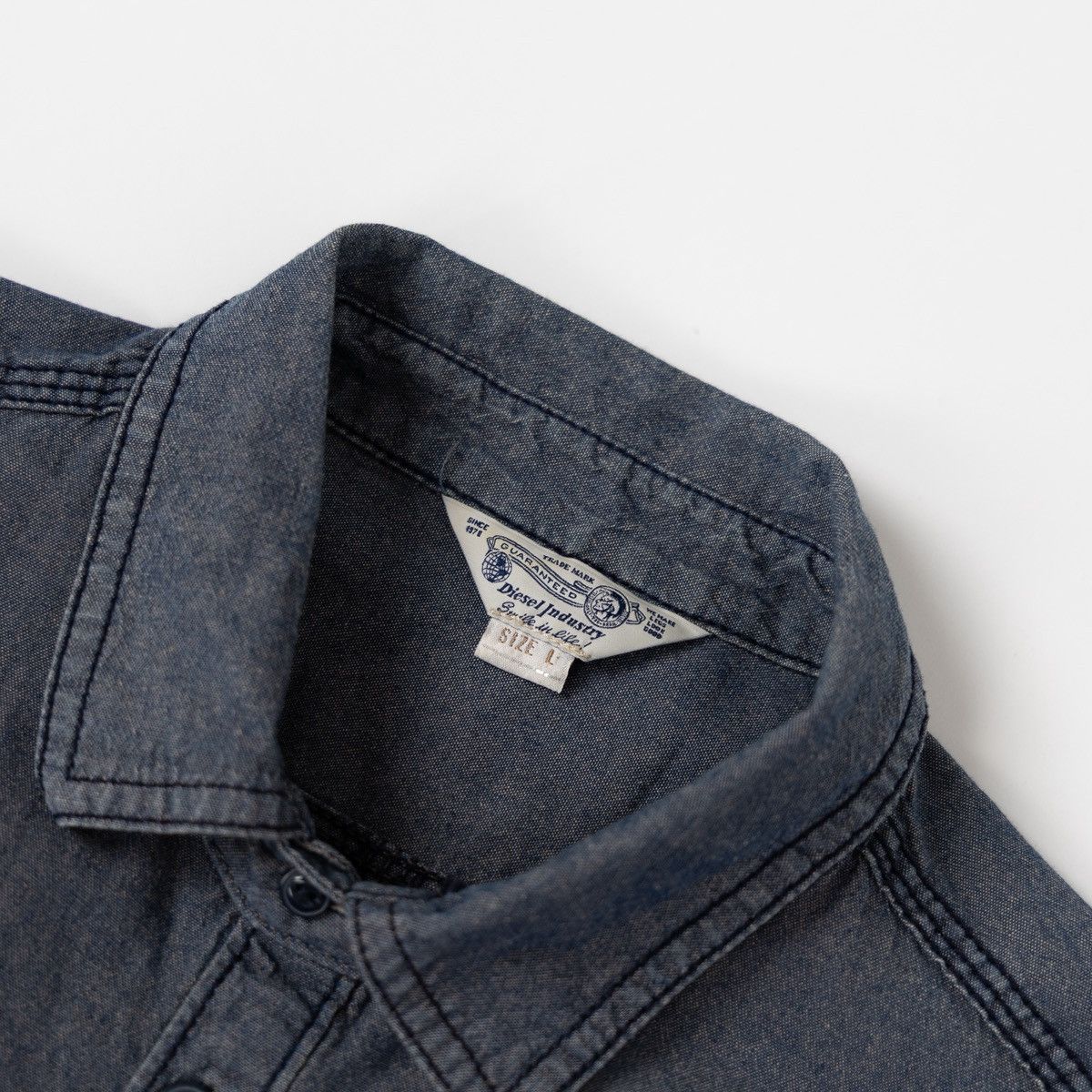 Diesel Diesel Gray Blue Button Up Denim Jean Shirt Casual Workwear Size US L / EU 52-54 / 3 - 5 Thumbnail