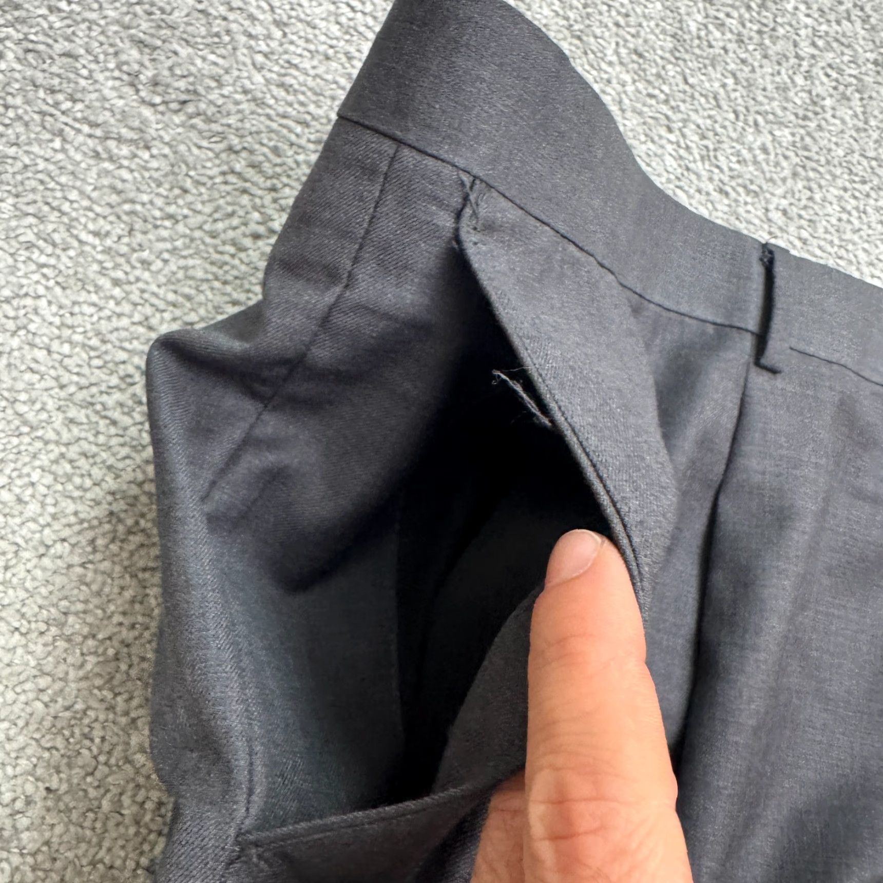 Vintage Giorgio Cosani Wool Cashmere Dress Pants Mens 48x35 Charcoal Straight Pleated Dress Pants Mens 48 Big & Tall Slim Size US 32 / EU 48 - 5 Thumbnail