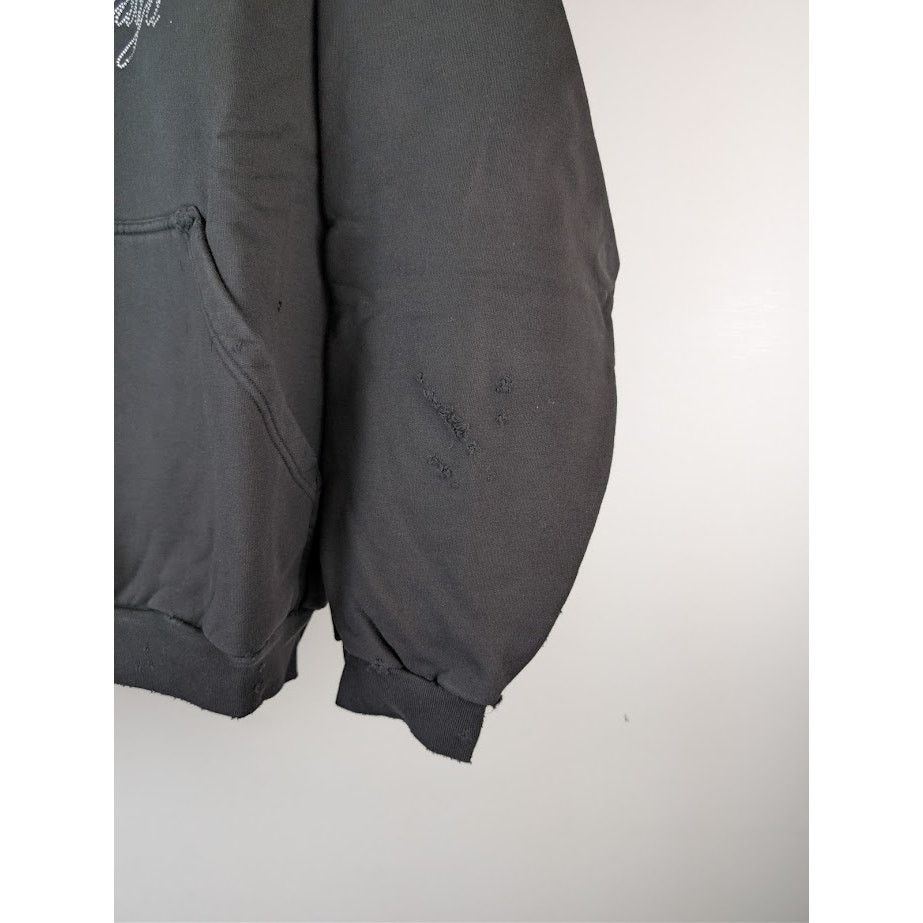 Balenciaga o1rshd1 Q:2 / BB Motel Crystal Crown Large Fit Hoodie Black Size US L / EU 52-54 / 3 - 5 Thumbnail