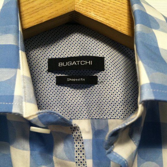 BUGATCHI BUGATCHI MENS NEW BLUE 100%COTTON CASUAL SHIRT SIZE:M Size US M / EU 48-50 / 2 - 5 Thumbnail
