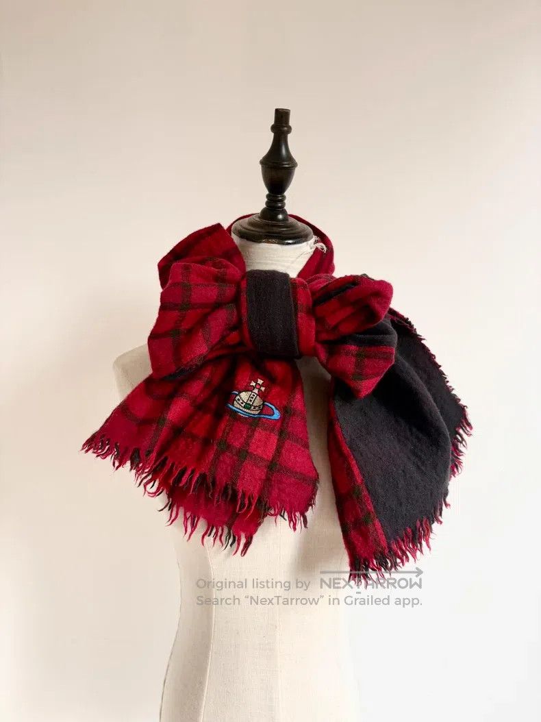 Vivienne Westwood Vivienne Westwood Reddish-brown plaid Saturn logo large sc Size ONE SIZE - 1 Thumbnail