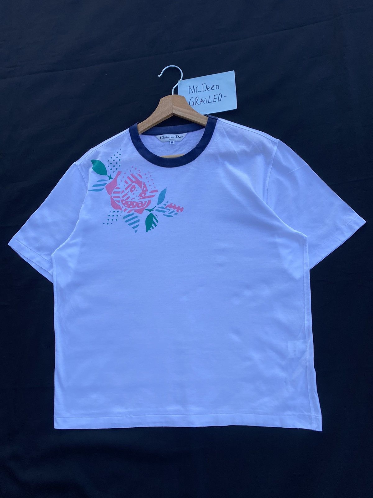 Christian Dior Monsieur Rare Vintage Christian Dior Rose White Tshirt Size US M / EU 48-50 / 2 - 4 Thumbnail