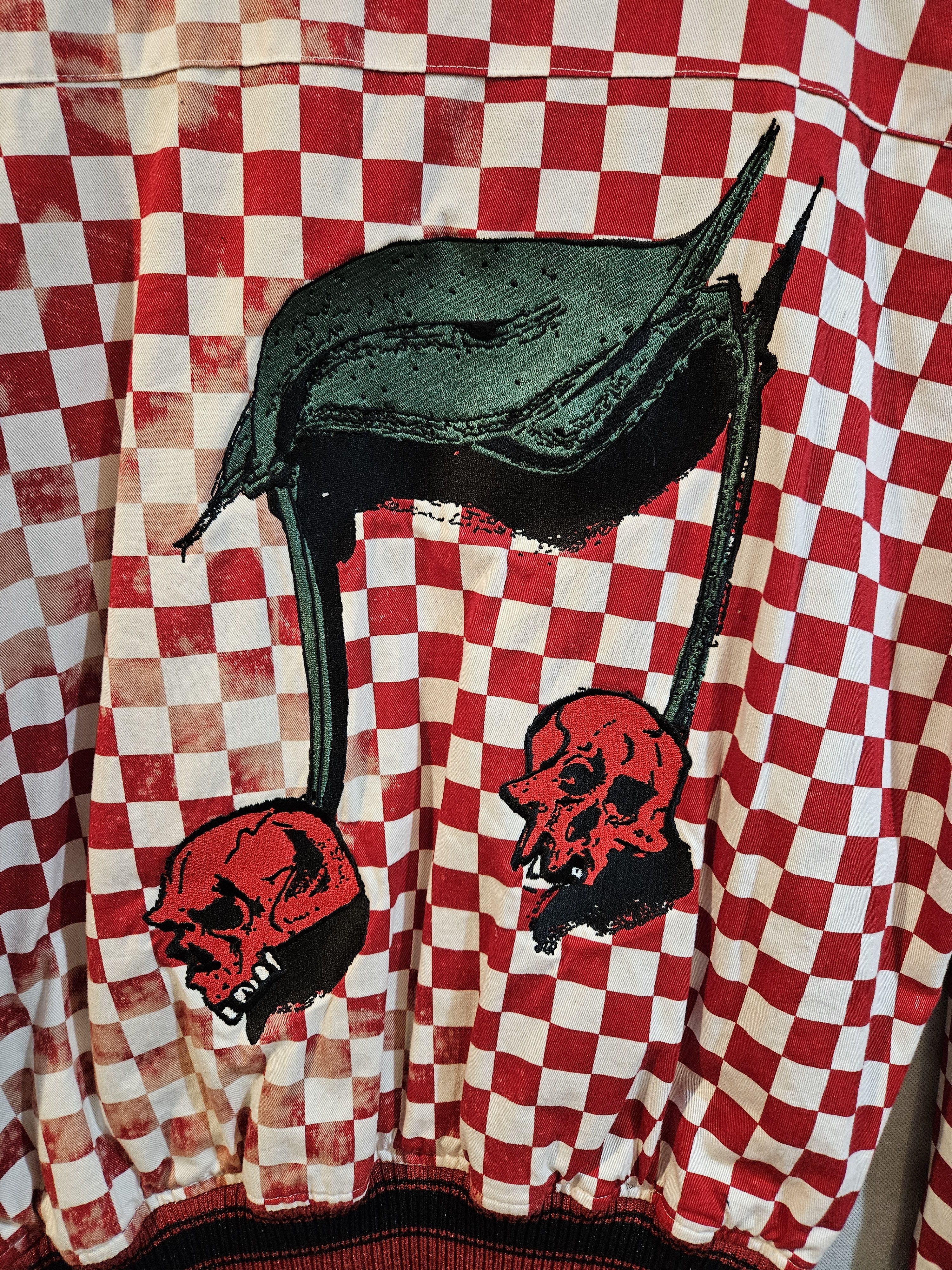 Herman Market Checkered Bomber Jacket with Embroidery Size US M / EU 48-50 / 2 - 2 Thumbnail