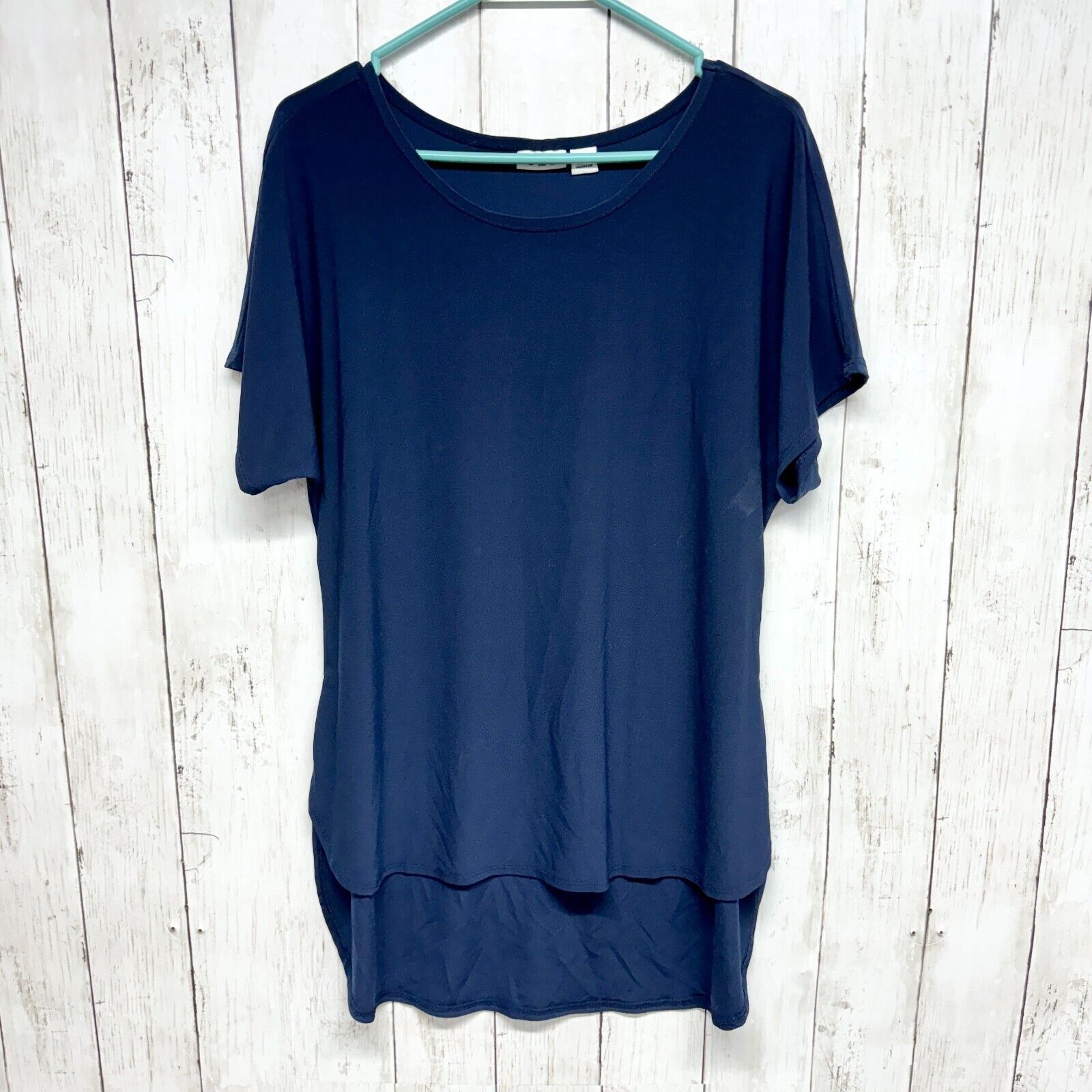 Other CATO S Navy Blue High-Low Short Sleeve Tunic Mini Dress Size S / US 4 / IT 40 - 1 Thumbnail