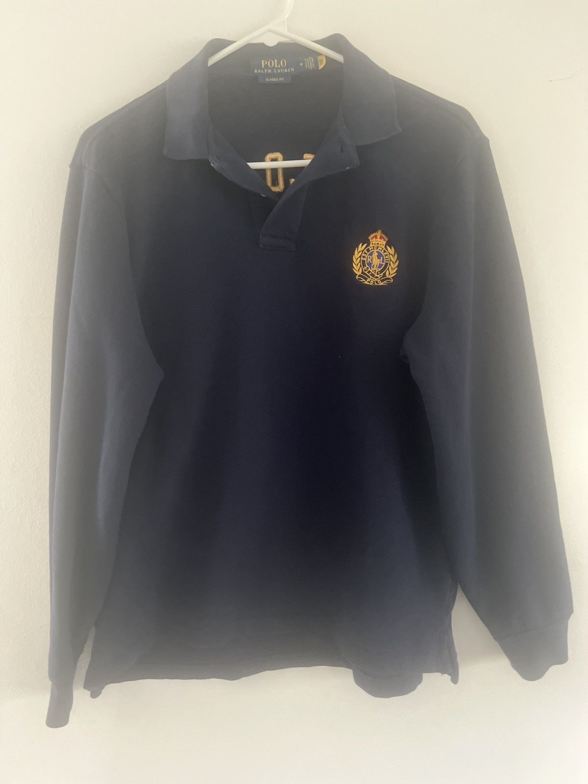 image of Polo Ralph Lauren Long Sleeve Ralph Laurent Polo in Navy, Men's (Size Medium)