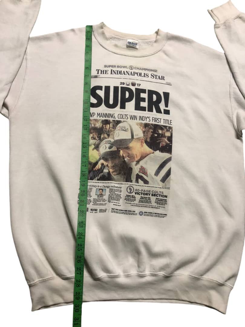 Gildan × Vintage Y2K Indianapolis Colts Championship Super Bowl Newspaper Size US L / EU 52-54 / 3 - 16 Thumbnail