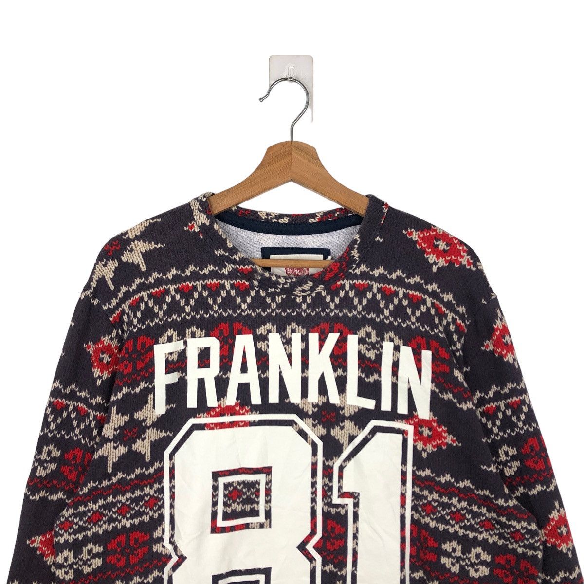 Japanese Brand VINTAGE NAVAJO DESIGN SWEATSHIRT FRENKLIN BIG LOGO Size L / US 10 / IT 46 - 2 Thumbnail
