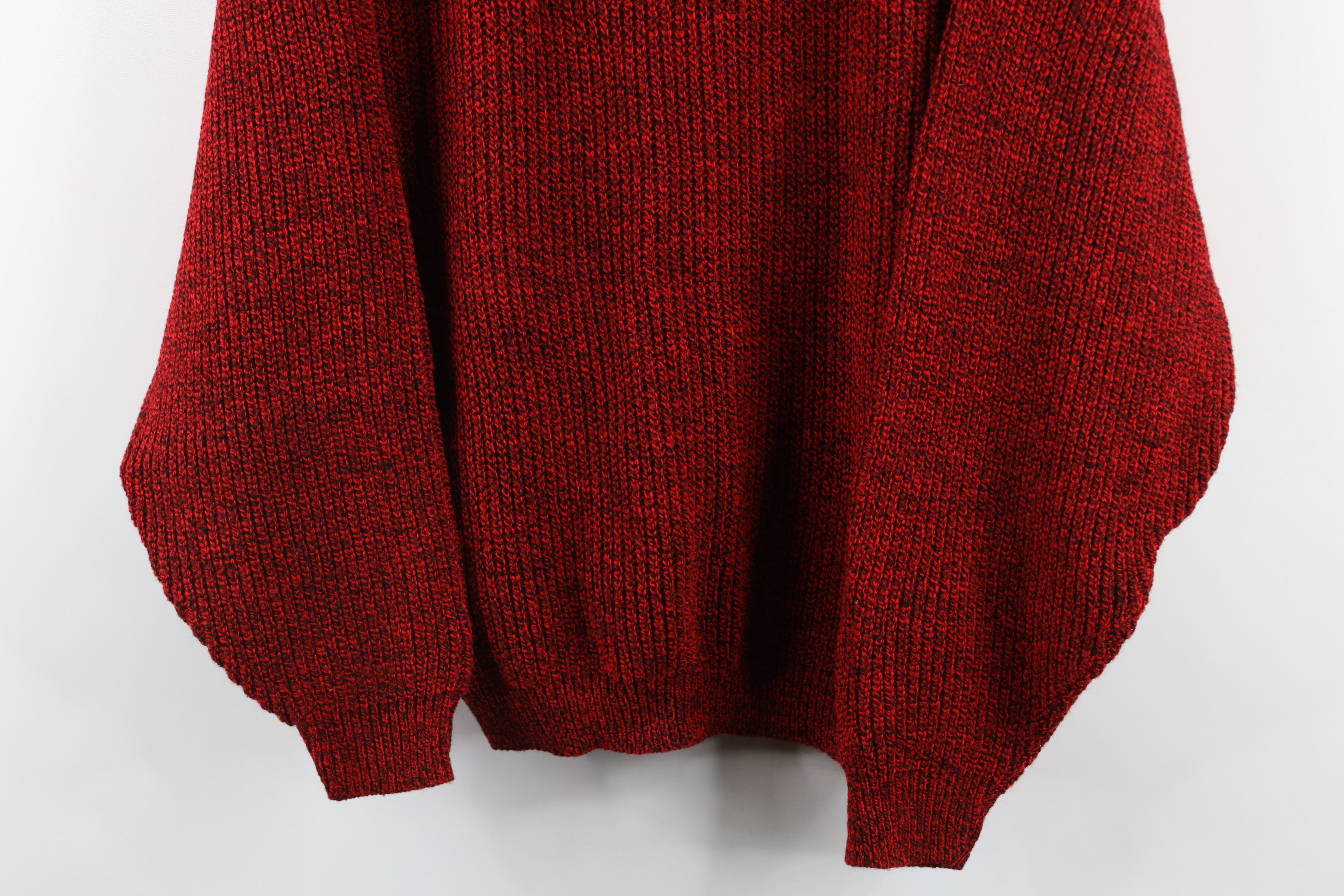 Vintage Vintage 90s Streetwear Chunky Ribbed Knit Sweater Red USA Size L / US 10 / IT 46 - 3 Thumbnail