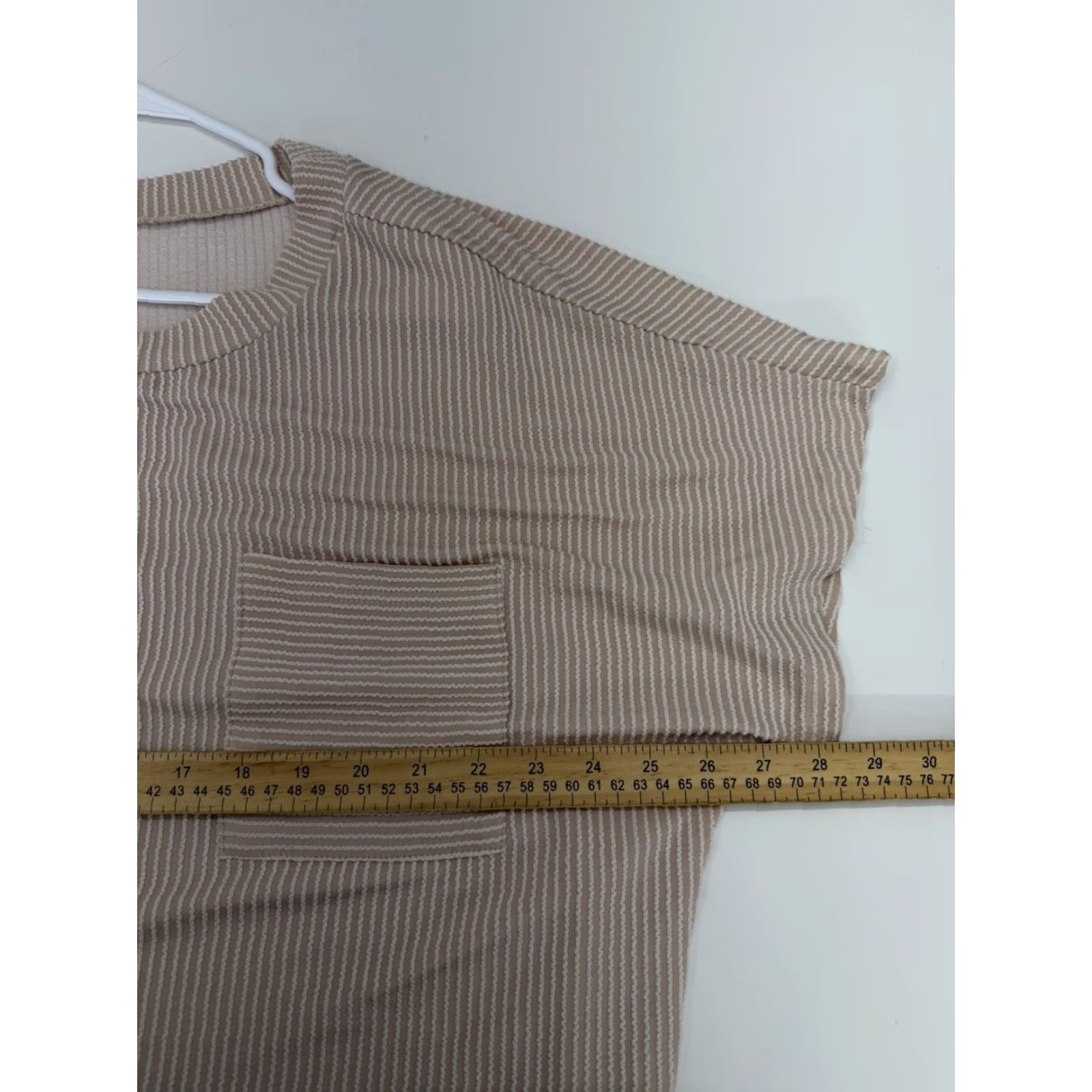 Vintage Unbranded Womens Dress 2XL Tan White Textured Ribbed Swing Sleeve Pocket Dress Shirt Dress Women's Regular Size 2XL Tan White Modern 90s? Size XXL / US 16-18 / IT 52-54 - 7 Thumbnail