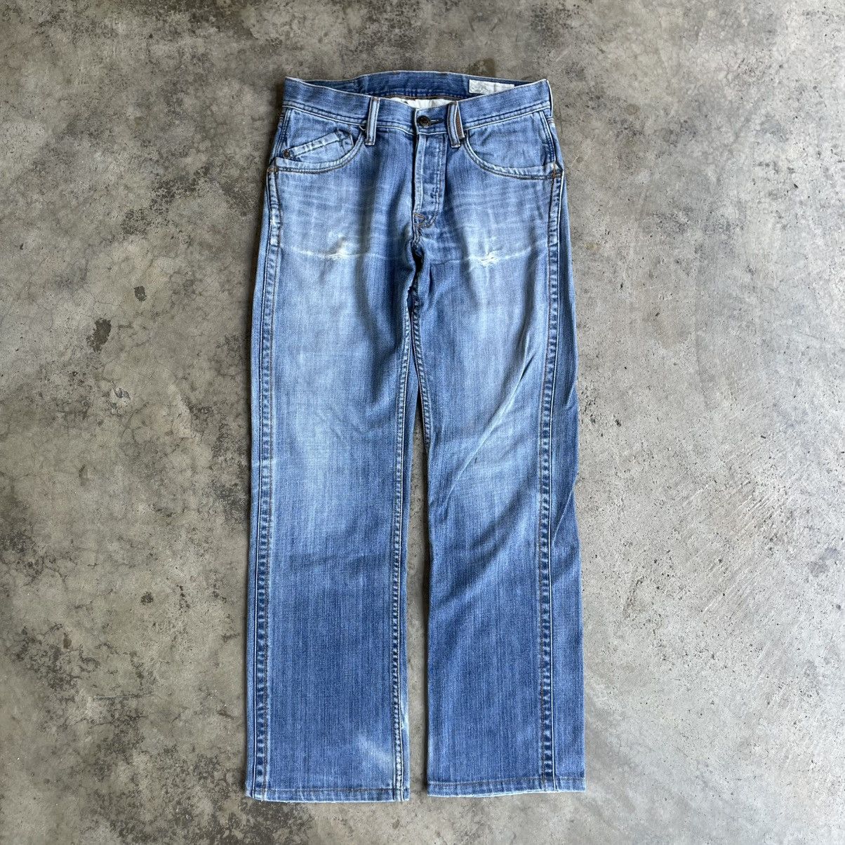 Bluer Denim 🔥🇯🇵Blue Denim Garments Union Made Ripped Distress Denim Jeans Size US 31 - 1 Thumbnail