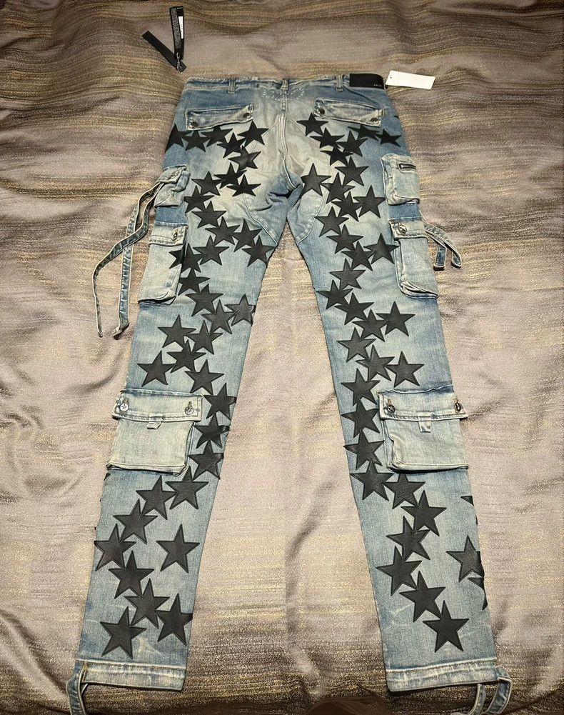Amiri Amiri chemist star washed blue joint work pants Size US 36 / EU 52 - 2 Thumbnail