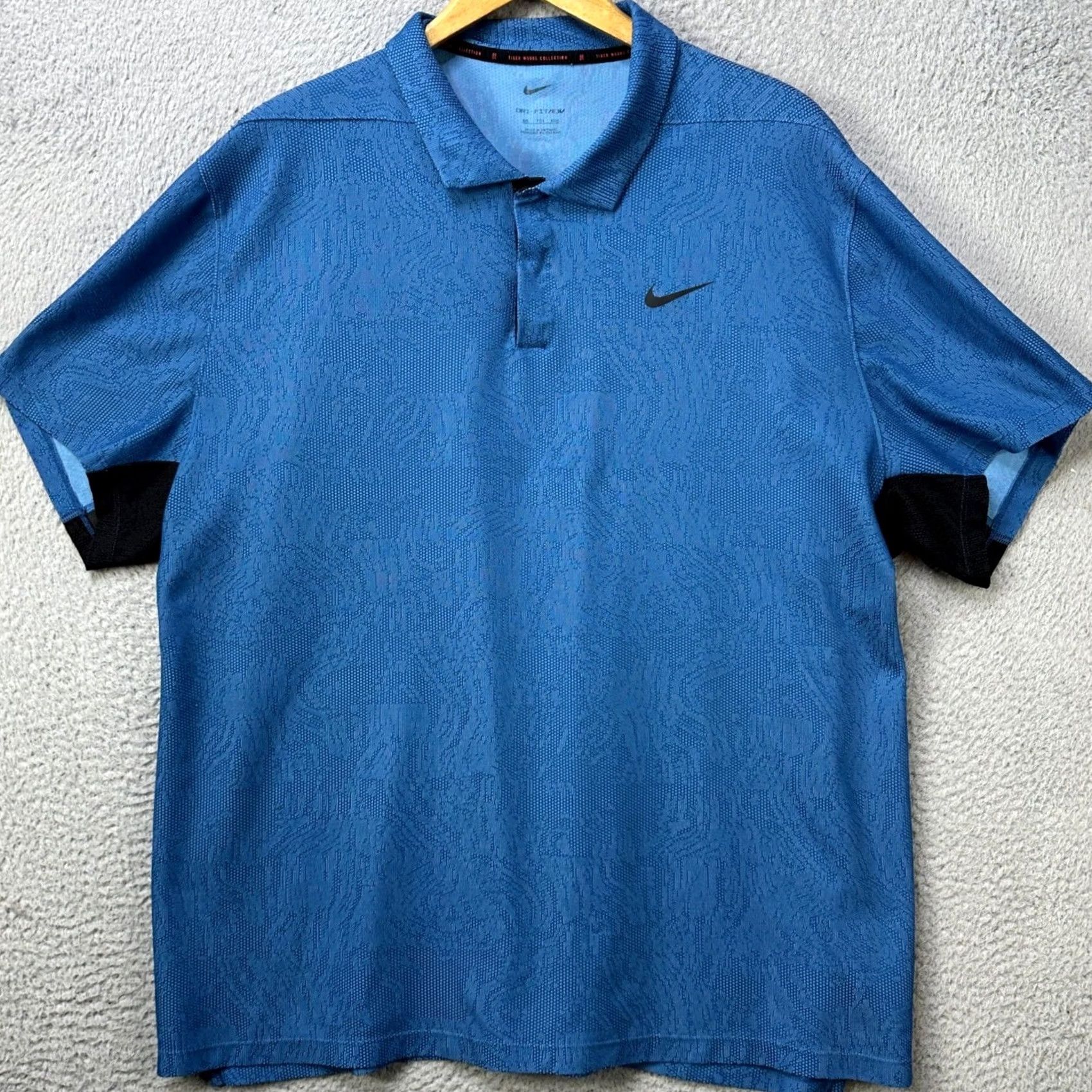 Nike Nike Tiger Woods Collection Dri FIT Polo Shirt Golf Men 2XL Blue Short Sleeve Geometric Nike Dri-FIT Polo Shirt Mens Golf Apparel EUC Size US XXL / EU 58 / 5 - 3 Thumbnail