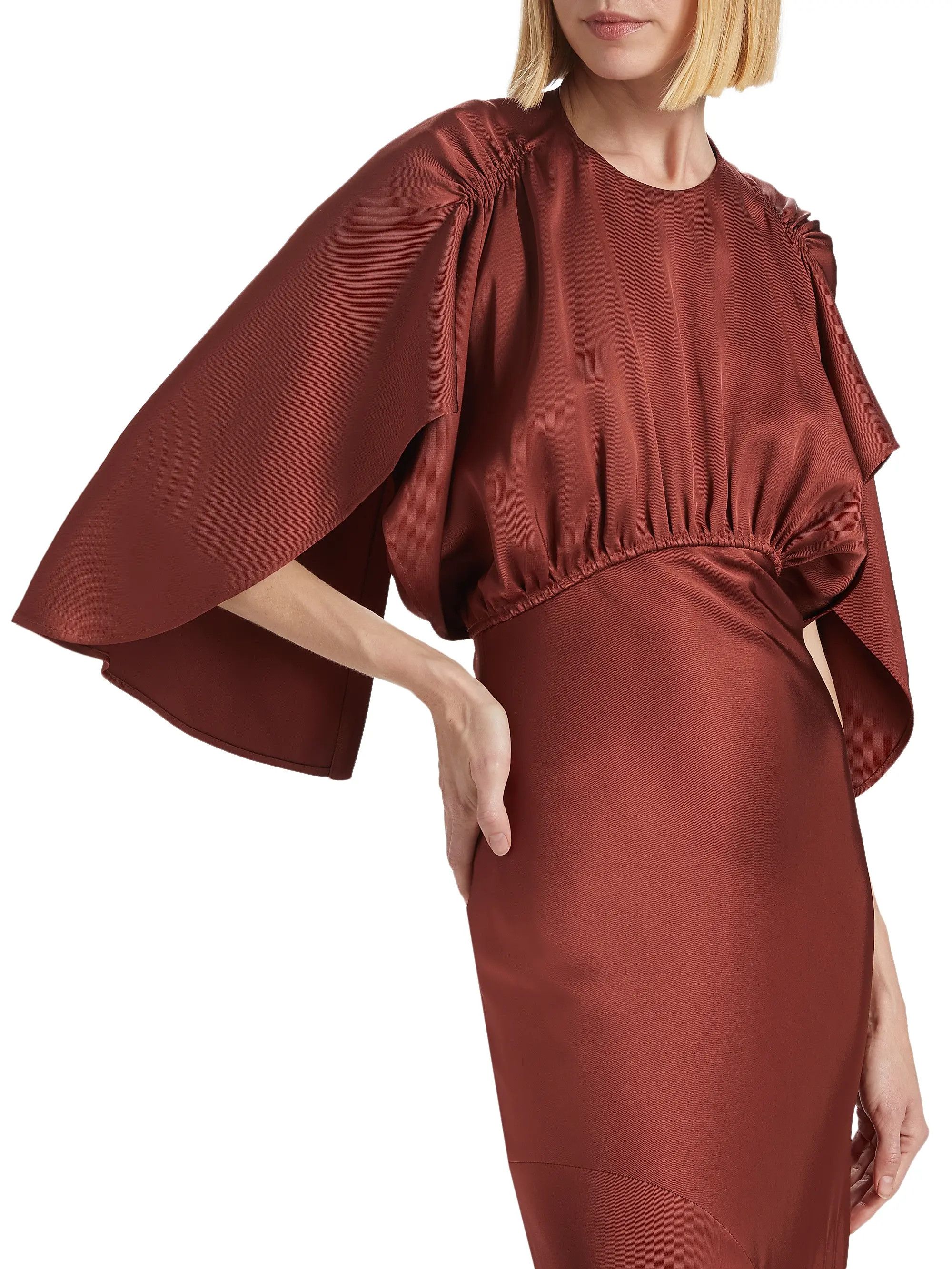 Zimmermann oc11z0725 Eden Cape Maxi Dress in Chestnut Size L / US 10 / IT 46 - 7 Thumbnail