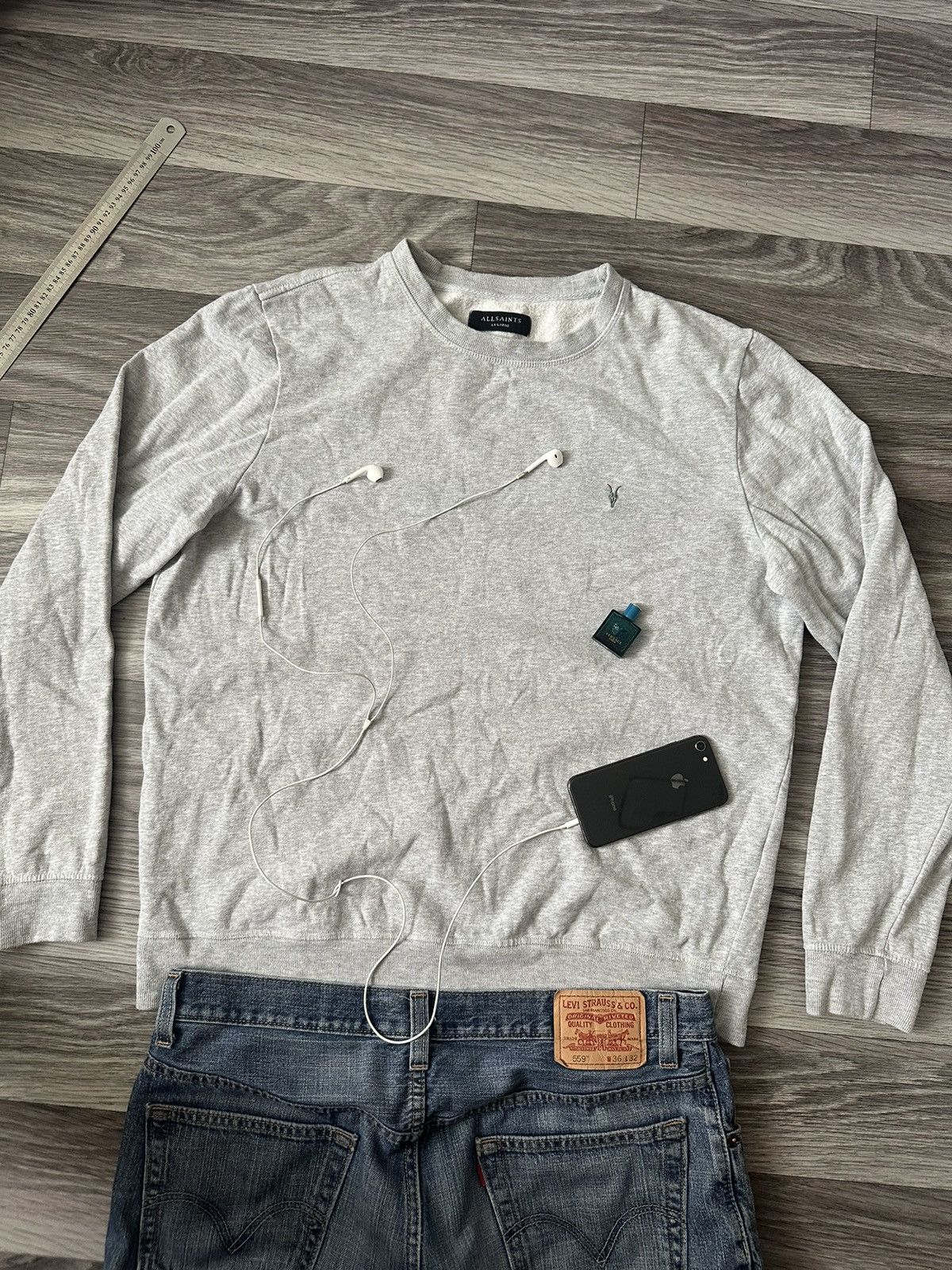 Allsaints All Saint Vintage Oldmoney Grey Sweatshirt luxury Size US XXL / EU 58 / 5 - 1 Thumbnail