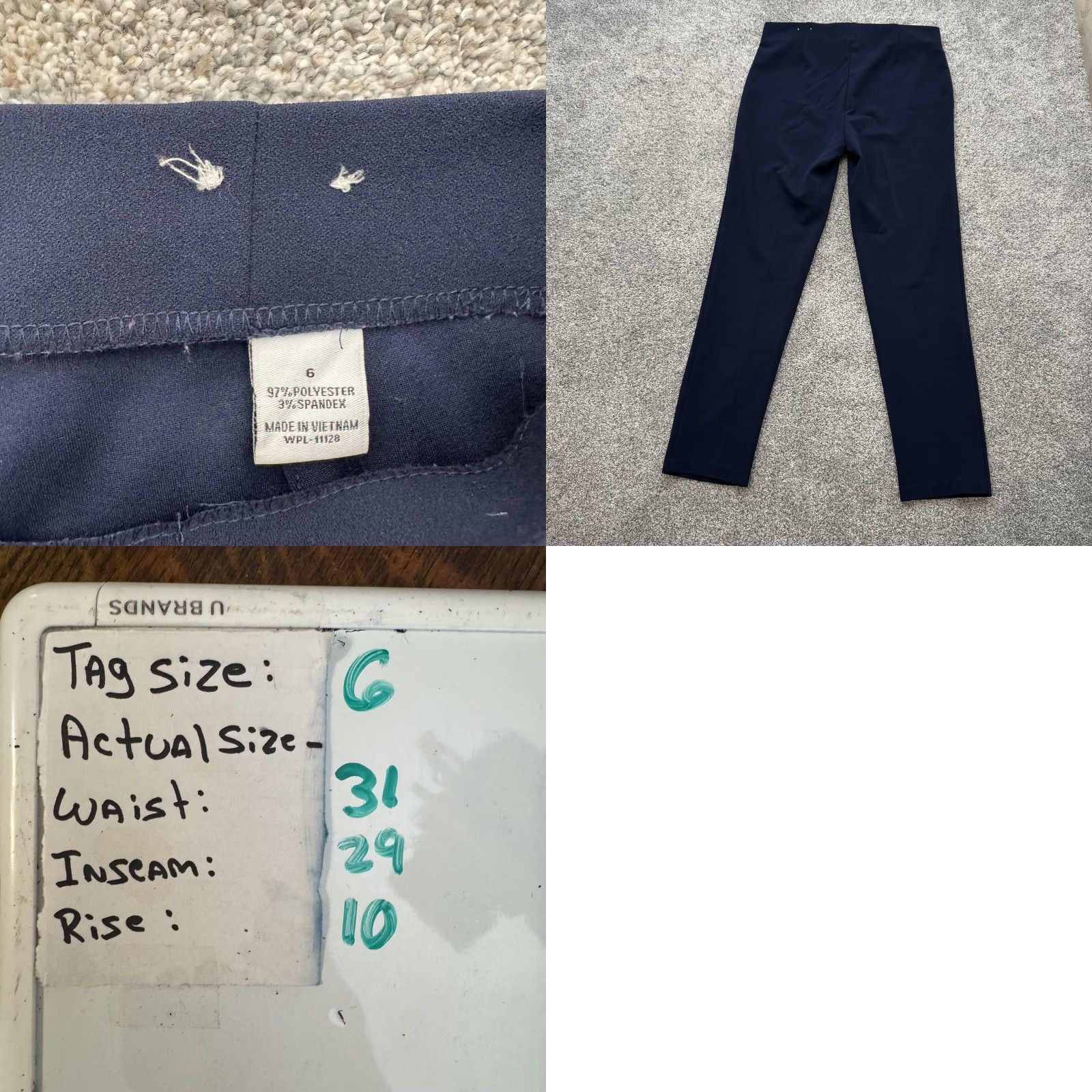 Vintage VINTAGE Sag Harbor Pants Womens 6 Navy Blue Gold Button High Rise Stretch Sailor Vtg Y2K Size 28" / US 6 / IT 42 - 8 Thumbnail