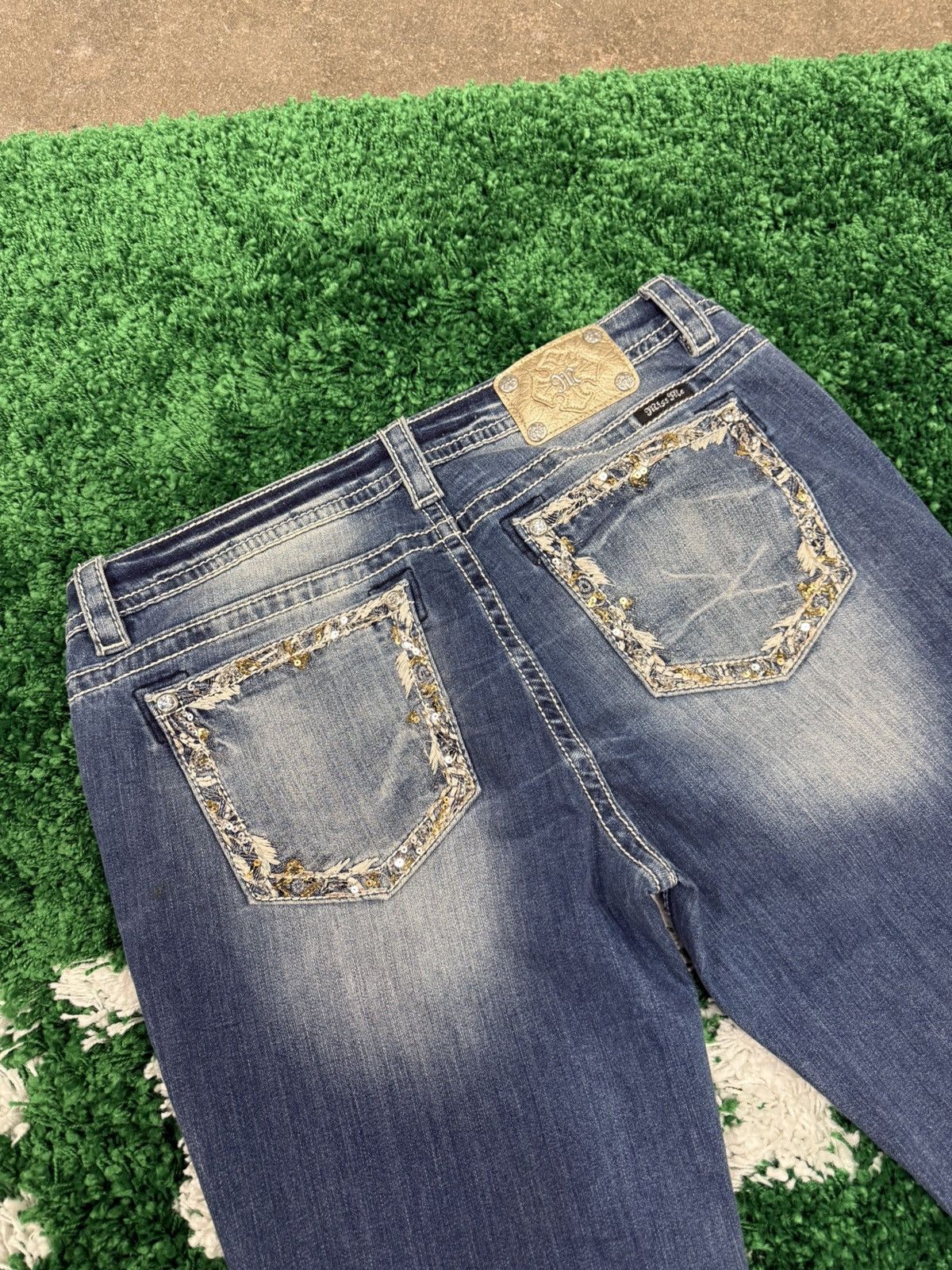 Vintage Vintage Rhinestone Miss Me Denim Jeans Sz. 34 B B Rock y2k Size US 34 / EU 50 - 4 Thumbnail