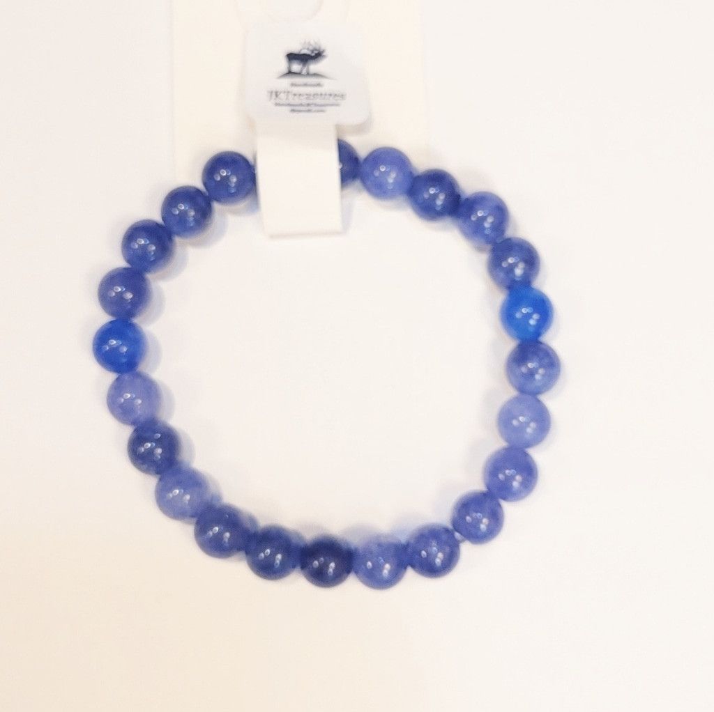 Handmade Natural Crystal Kyanite Beaded Bracelet 8" Size ONE SIZE - 3 Thumbnail