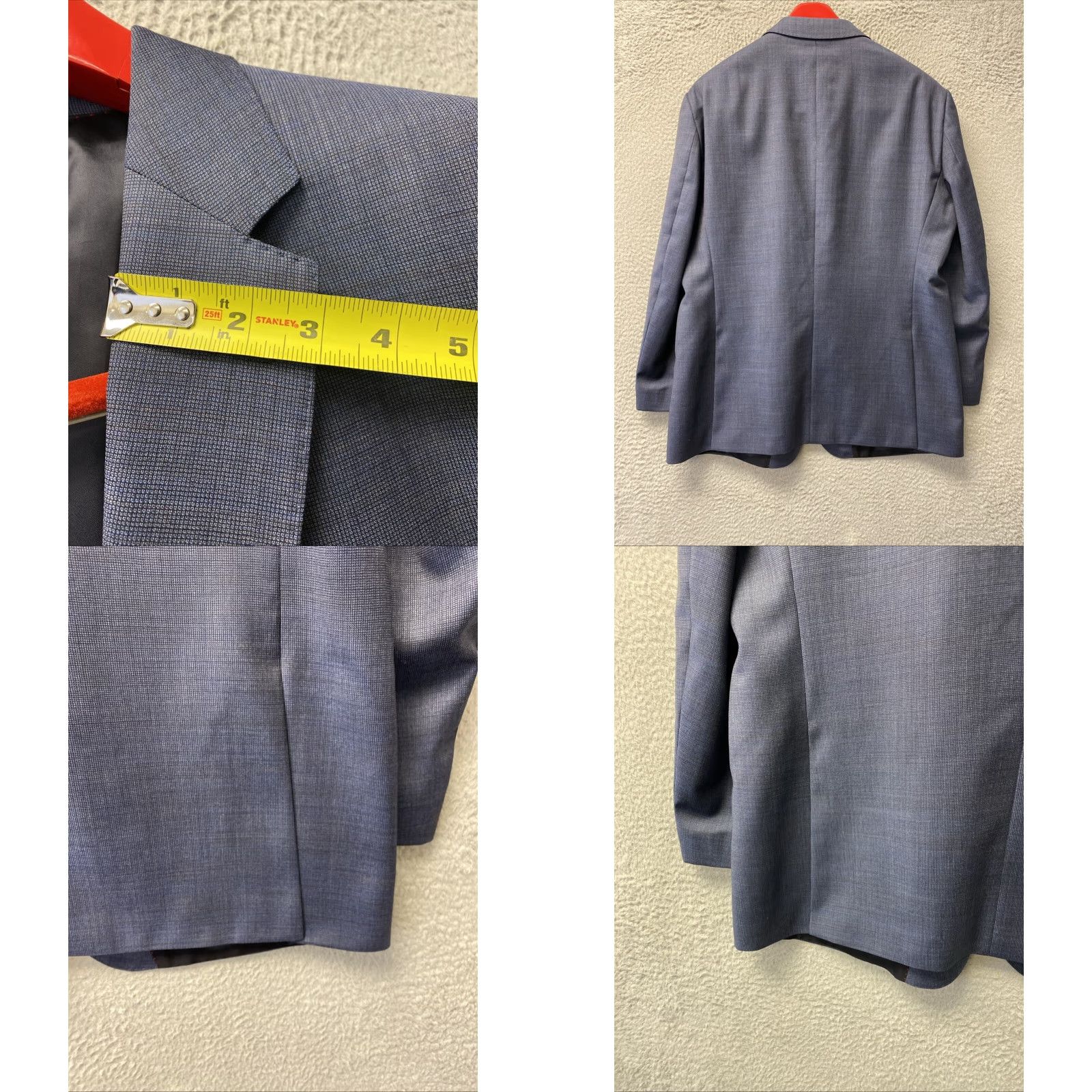 Hugo Boss VINTAGE HUGO BOSS Blazer Men Wool Blue 46R Slim Formal Business Casual Size 46R - 8 Thumbnail