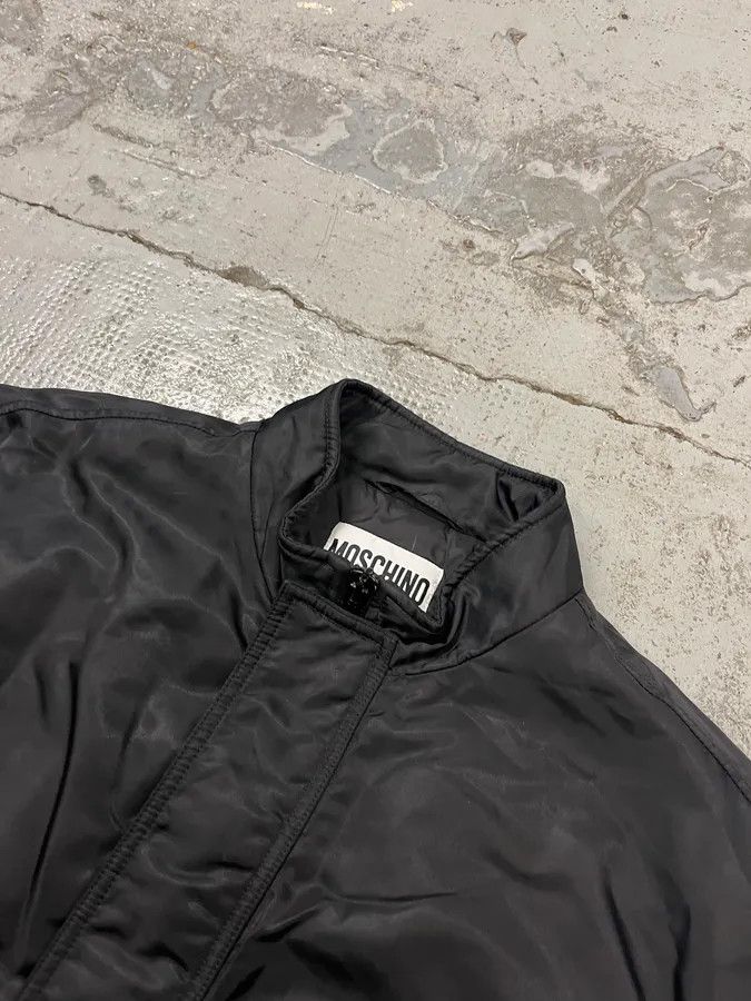 Moschino 2010s Moschino Black Nylon Ribbed Cuff Bomber Jacket Size US M / EU 48-50 / 2 - 5 Thumbnail