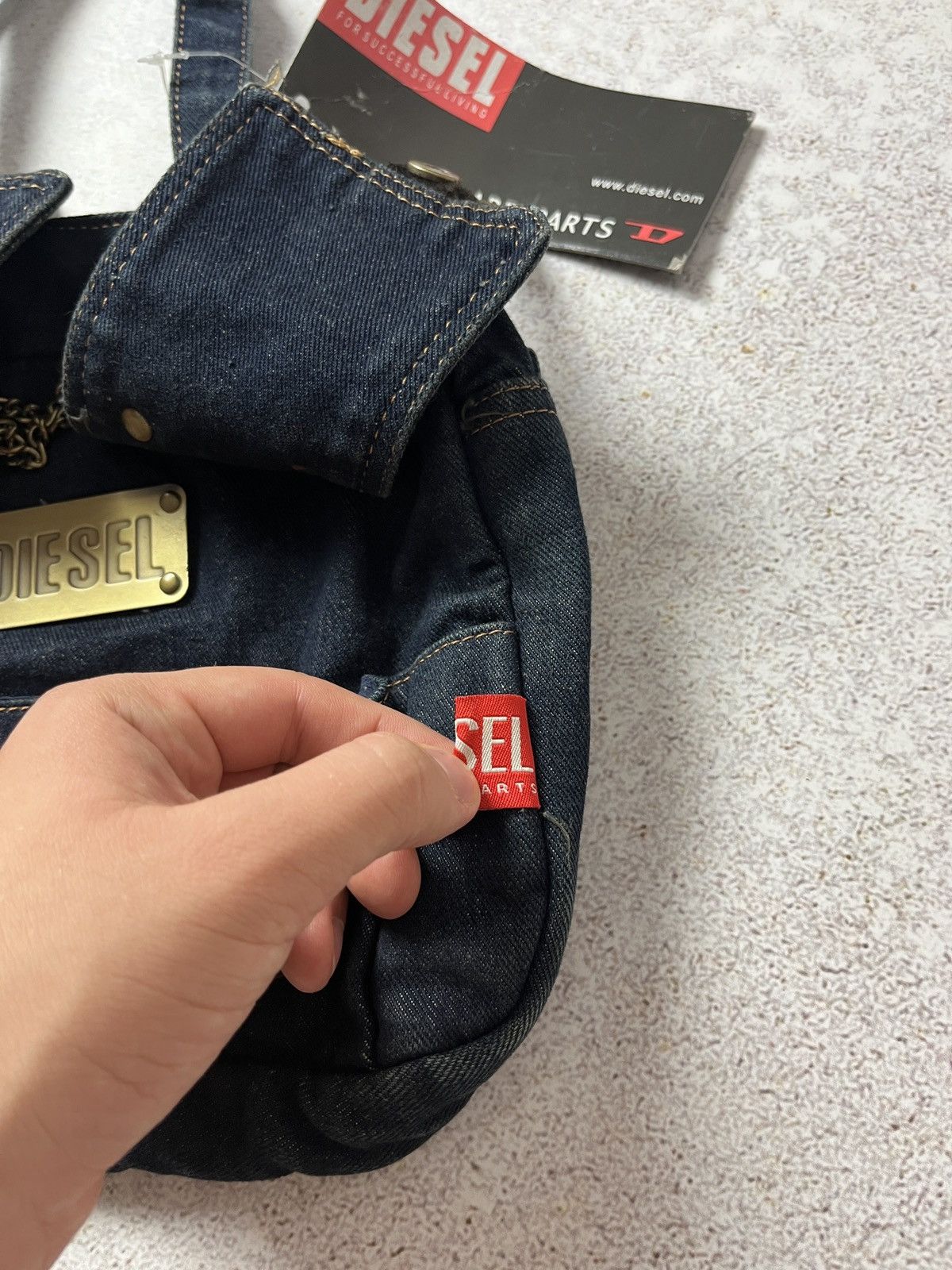 Diesel Vintage Diesel Spare Parts Avant Garde Shoulder Bag Denim Size ONE SIZE - 7 Thumbnail