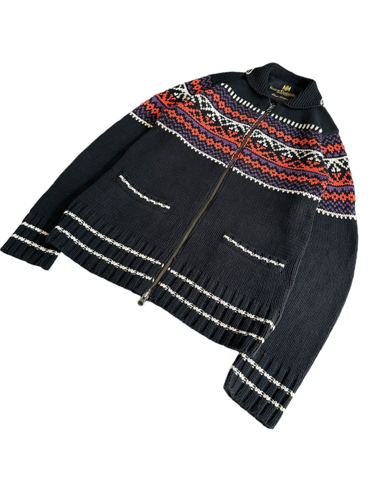 French Connection × Vintage Rare FCUK wool knitted zipper sweater Size US L / EU 52-54 / 3 - 6 Thumbnail