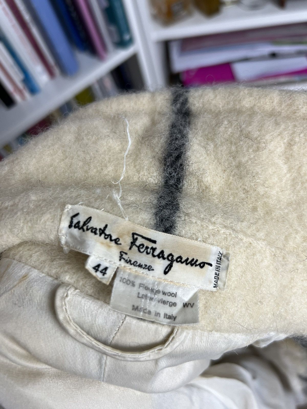 Designer × Salvatore Ferragamo × Vintage Vintage 90s Salvatore Ferragamo wool checked coat L designer Size L / US 10 / IT 46 - 6 Thumbnail