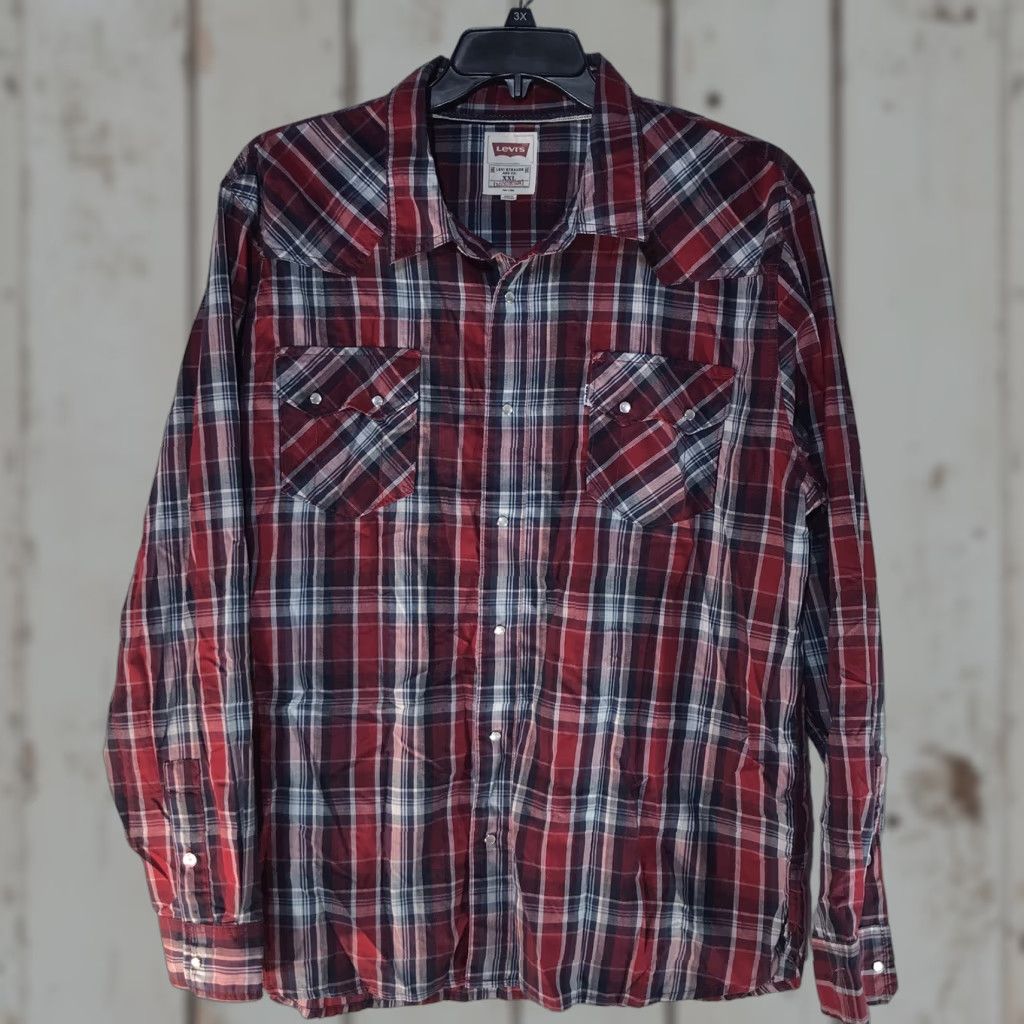 Levi's Levi’s Western Shirt Multi-Plaid Modern Style Pearl Snap Button-Up 2XL Mens Size XXL Size US XXL / EU 58 / 5 - 1 Thumbnail