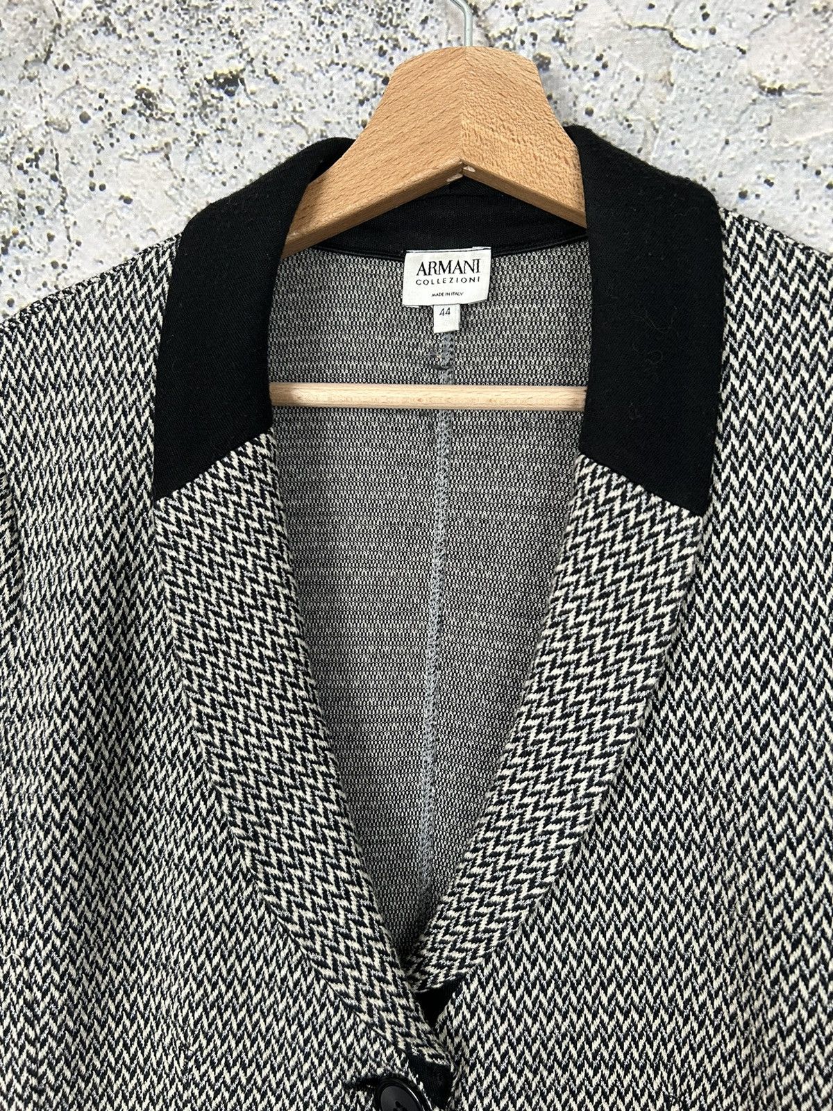 Armani Collezioni Armani Callezioni 44 Black Grey Blazer Designer Luxury Size XL / US 12-14 / IT 48-50 - 3 Thumbnail