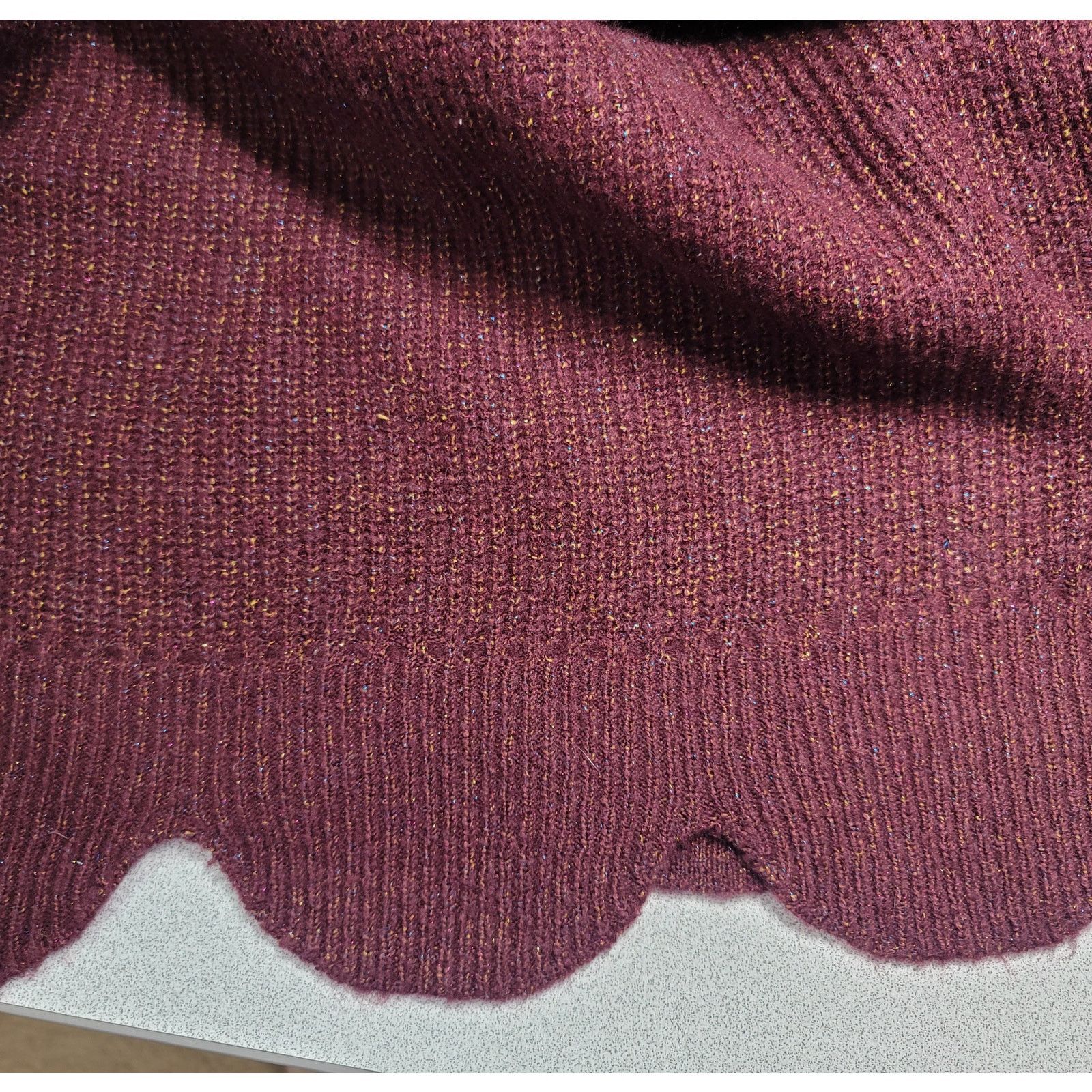 Other Lane Bryant Burgundy Metallic Ribbed Knit Sweater 18 20 Size XXL / US 16-18 / IT 52-54 - 3 Thumbnail