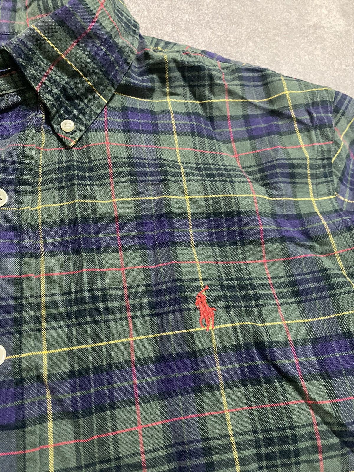 Polo Ralph Lauren × Ralph Lauren Polo Ralph Lauren Plaid Green Shirt Buttons Up Size US L / EU 52-54 / 3 - 5 Thumbnail