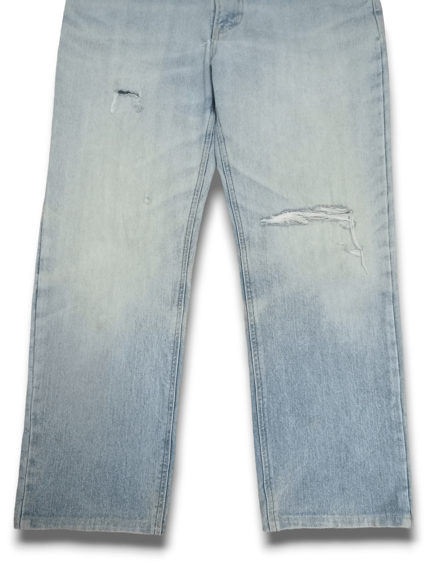 Edwin × Japanese Brand Vintage Japanese Edwin Blue Wash Distressed Loose Jeans Size US 35 - 7 Thumbnail