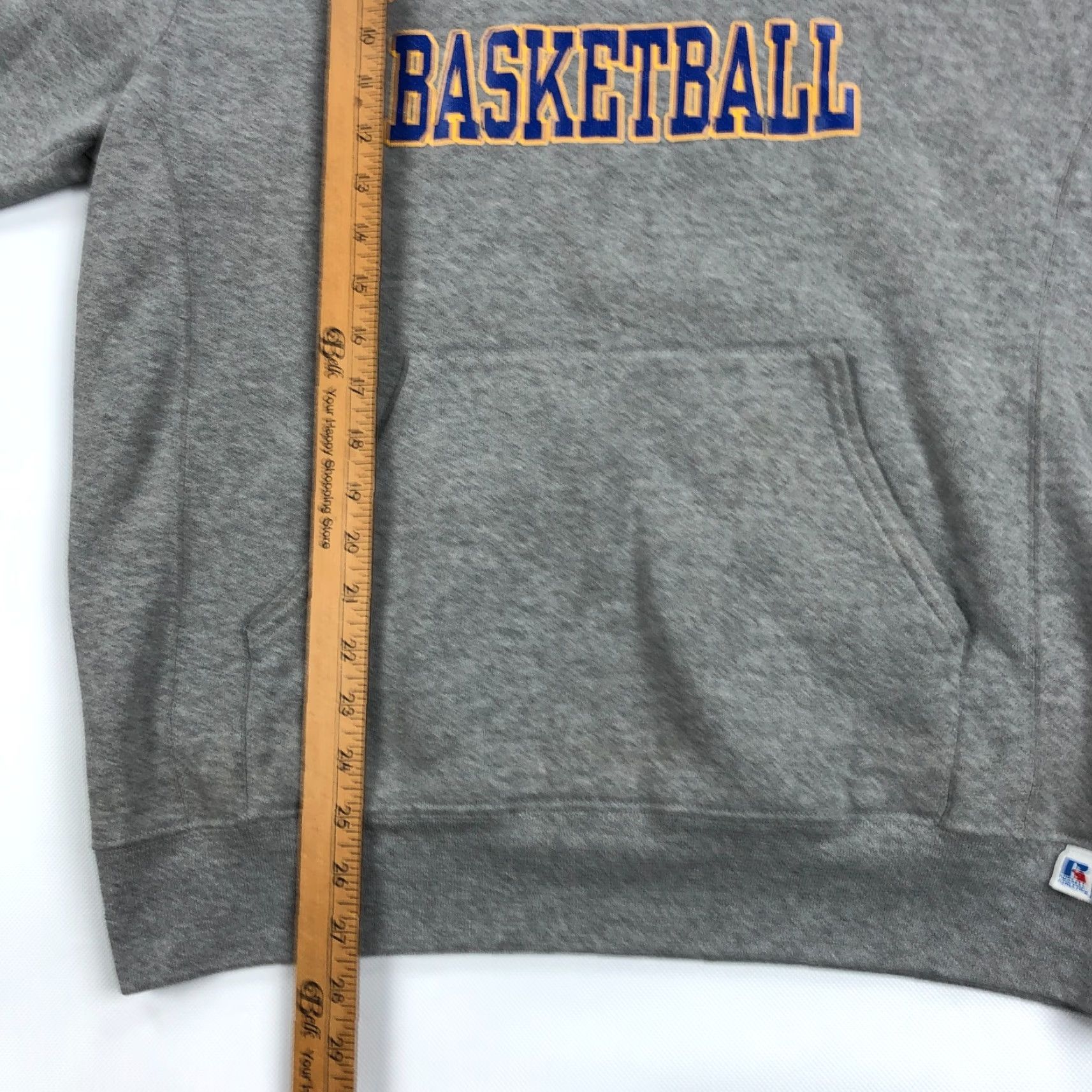 Russell Athletic VINTAGE Russell Athletics Hoodie Mens Large Gray Cotton Fleece Pullover Hooded Basketball Laney Highschool 90s Theme Boys Mens Size US L / EU 52-54 / 3 - 7 Thumbnail