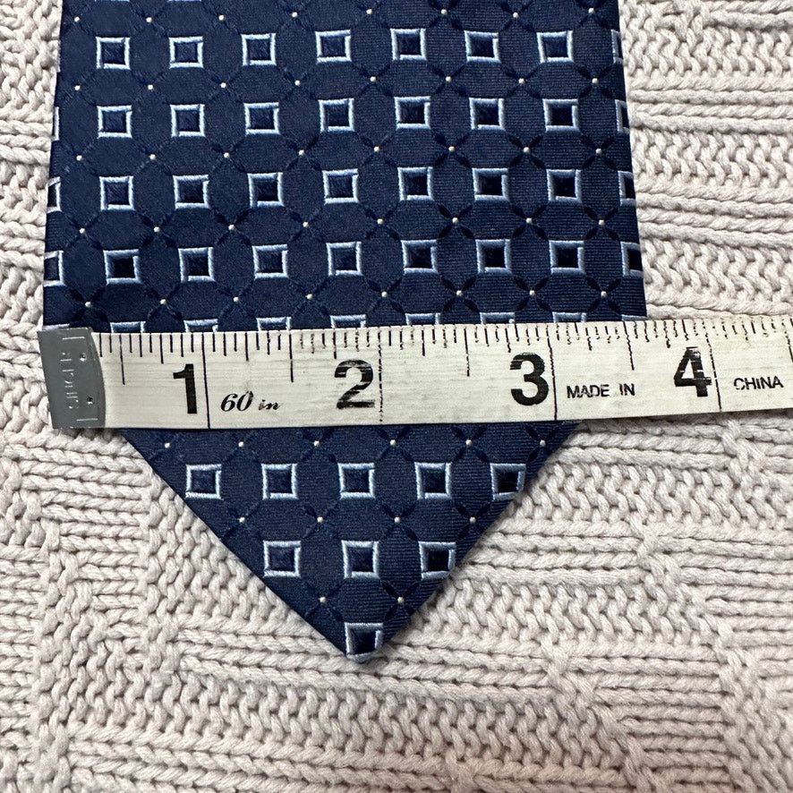 Tommy Hilfiger Tommy Hilfiger navy blue square patterned silk tie Size ONE SIZE - 4 Thumbnail