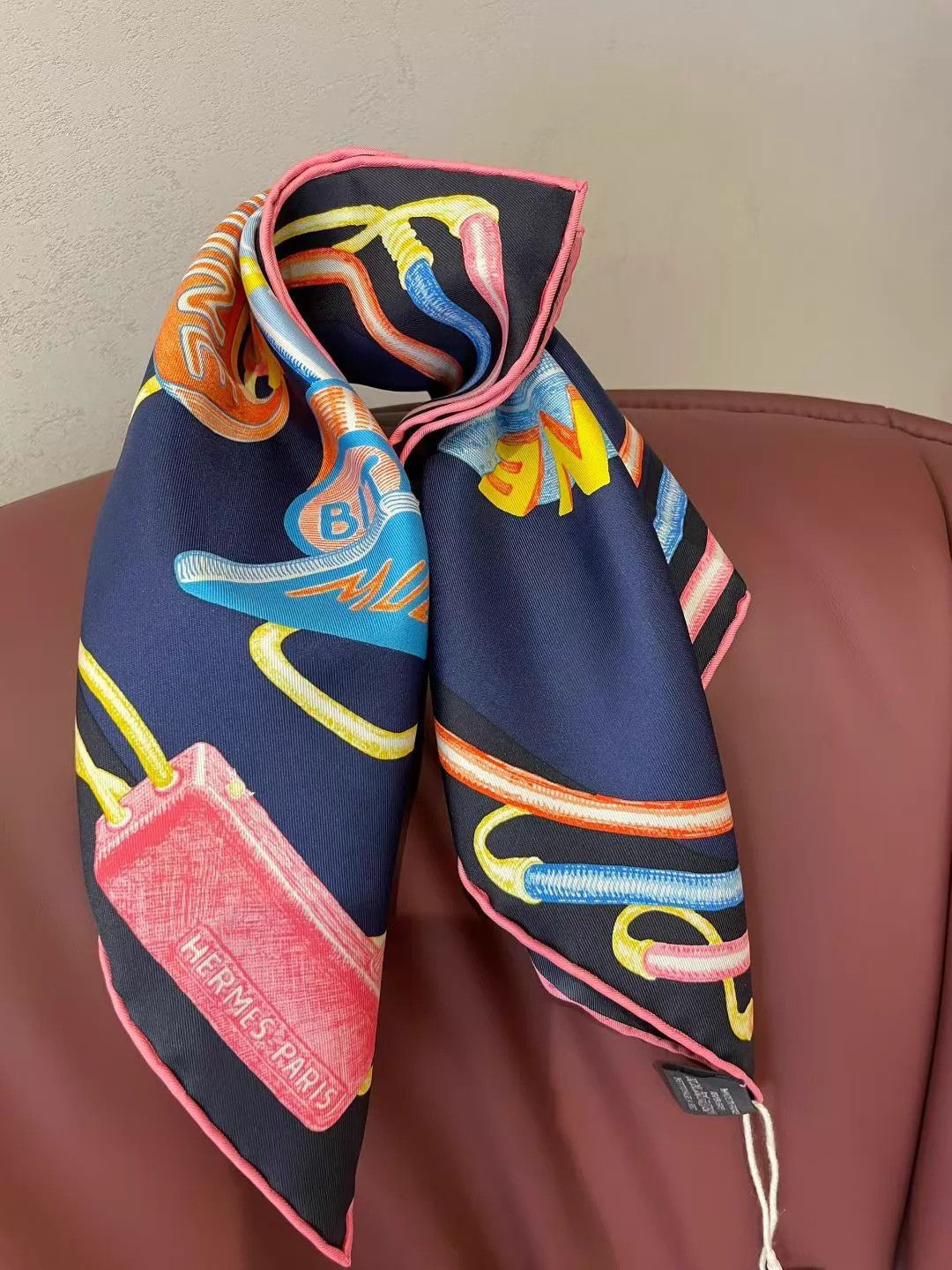 Hermes Hermes Prism of Horses Neon Silk Scarf 45cm Size ONE SIZE - 6 Thumbnail